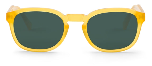 MR BOHO Pilsen ANP-11 round frame glasses in vibrant yellow, made from acetate, featuring a full-rimmed design suitable for unisex wear.