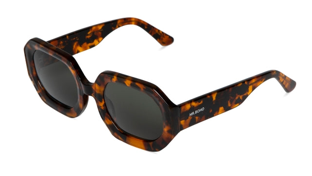 MR BOHO SAGENE AWT1-11 unisex eyewear featuring a full-rimmed geometric design in brown acetate.