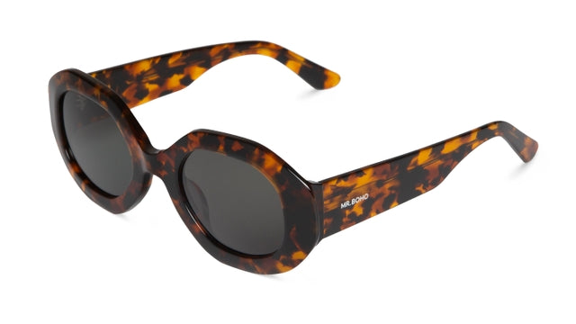 MR BOHO Vasasta BAT1-11 unisex glasses with a full-rimmed geometric design in brown acetate.