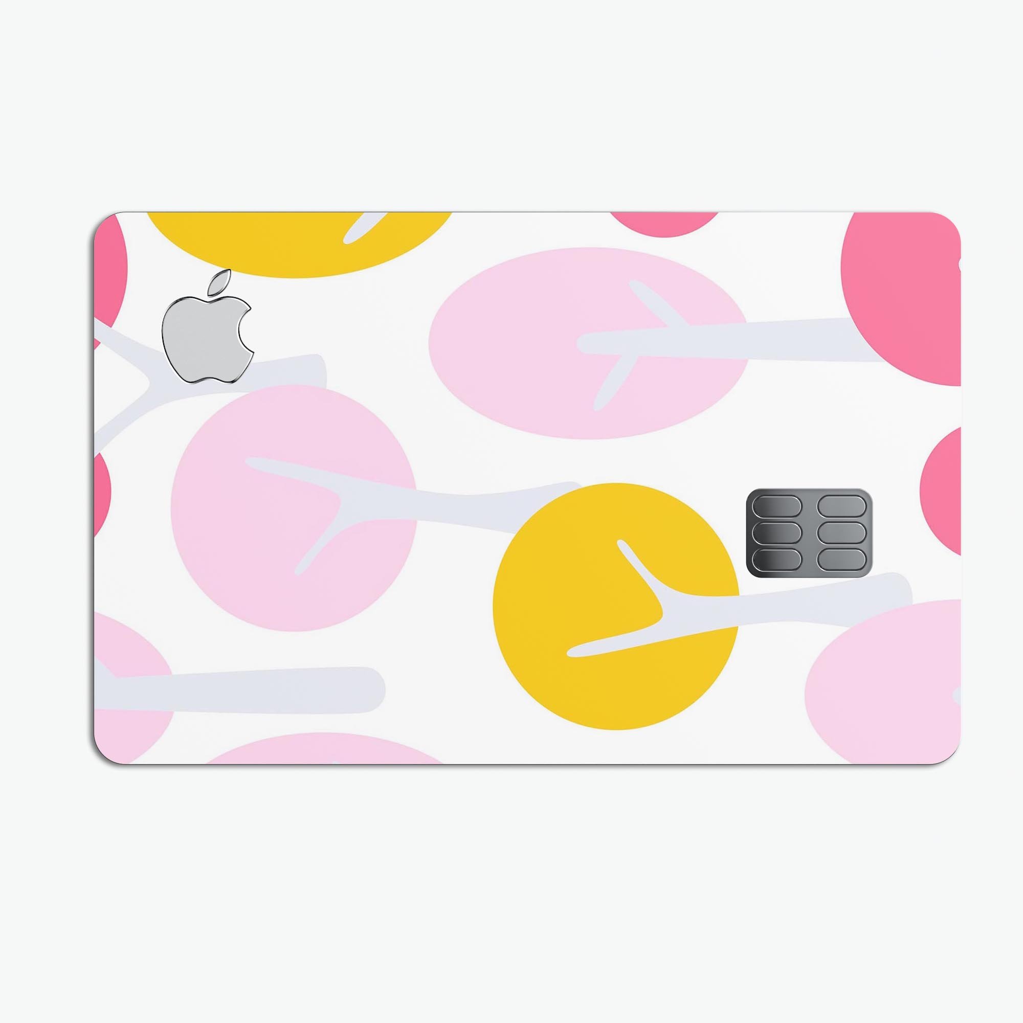 Multicolor Cartoon Trees decal skin for Apple Card, showcasing vibrant colors and a protective design.