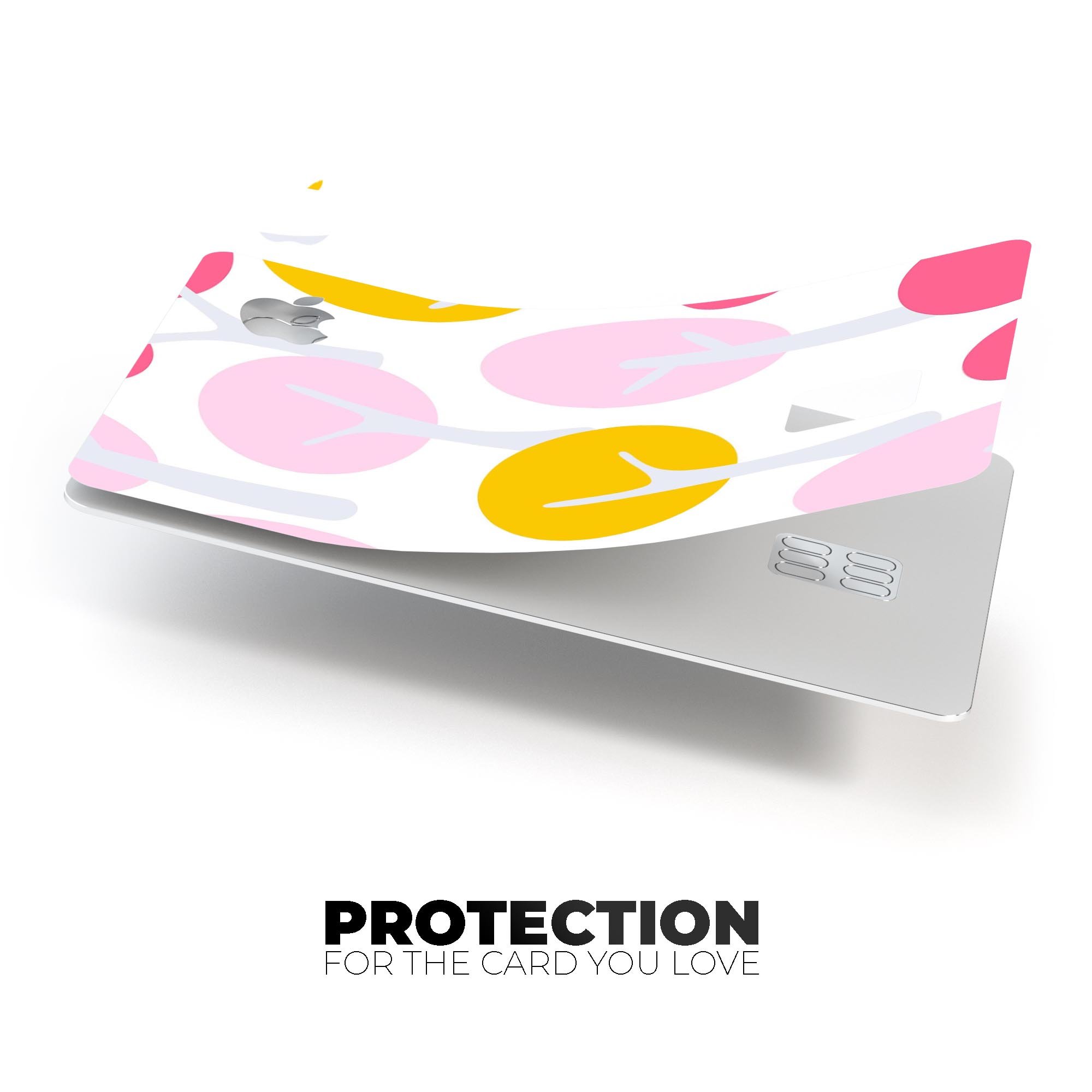 Multicolor Cartoon Trees decal skin for Apple Card, showcasing vibrant colors and a protective design.