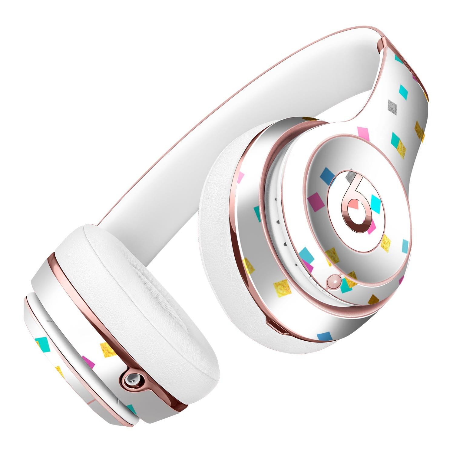 Multicolor Scattered Micro Blocks Skin Kit for Beats by Dre Solo 3 Wireless Headphones, showcasing vibrant colors and precise fit.