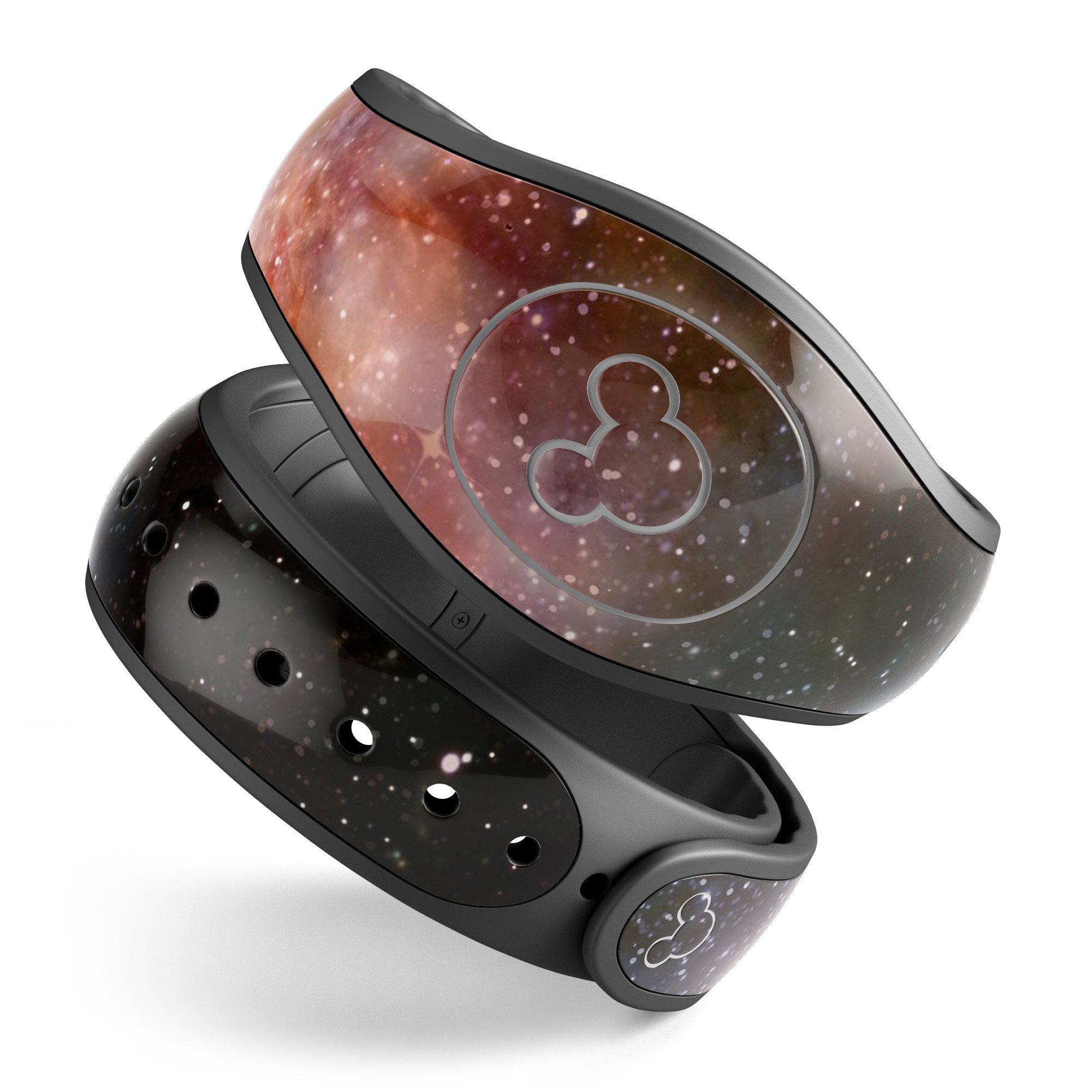 Multicolored Space Explosion decal skin wrap kit for Disney Magic Band, showcasing vibrant colors and unique design.