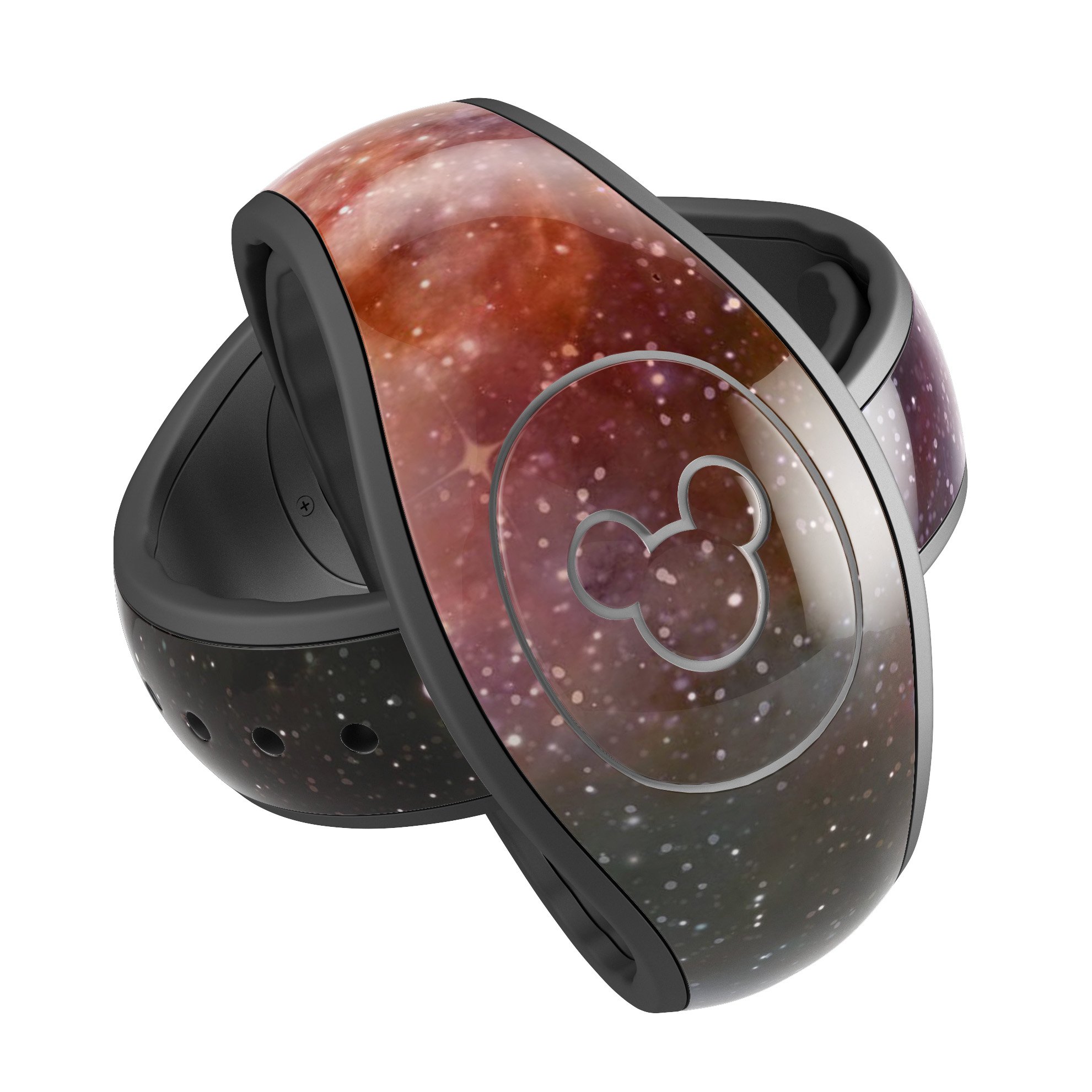 Multicolored Space Explosion decal skin wrap kit for Disney Magic Band, showcasing vibrant colors and unique design.