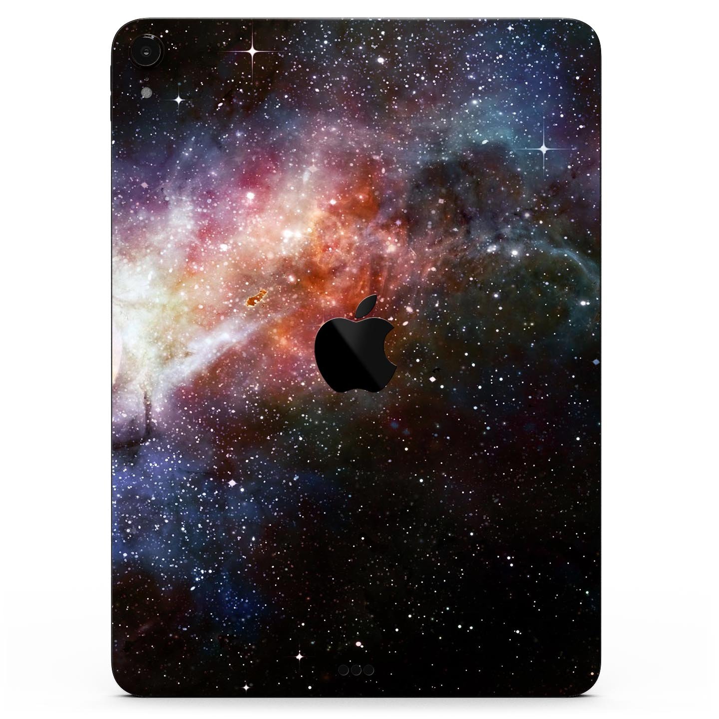 Multicolored Space Explosion skin decal for Apple iPad, showcasing vibrant colors and a sleek design.