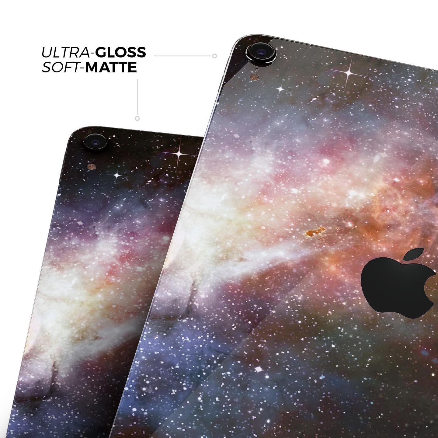 Multicolored Space Explosion skin decal for Apple iPad, showcasing vibrant colors and a sleek design.