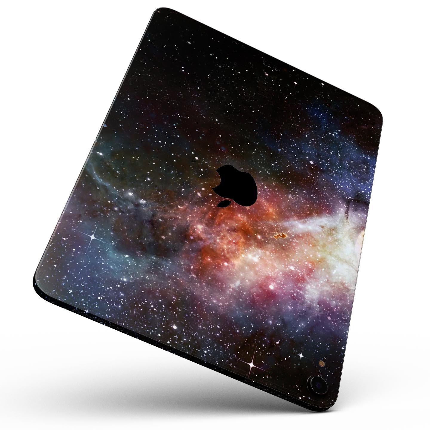 Multicolored Space Explosion skin decal for Apple iPad, showcasing vibrant colors and a sleek design.