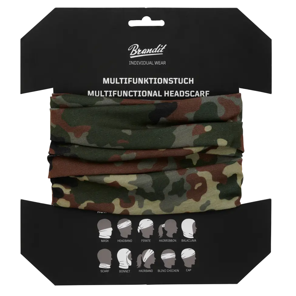 Multifunctional headscarf in various colors, showcasing its stretchy and seamless design, ideal for multiple uses.