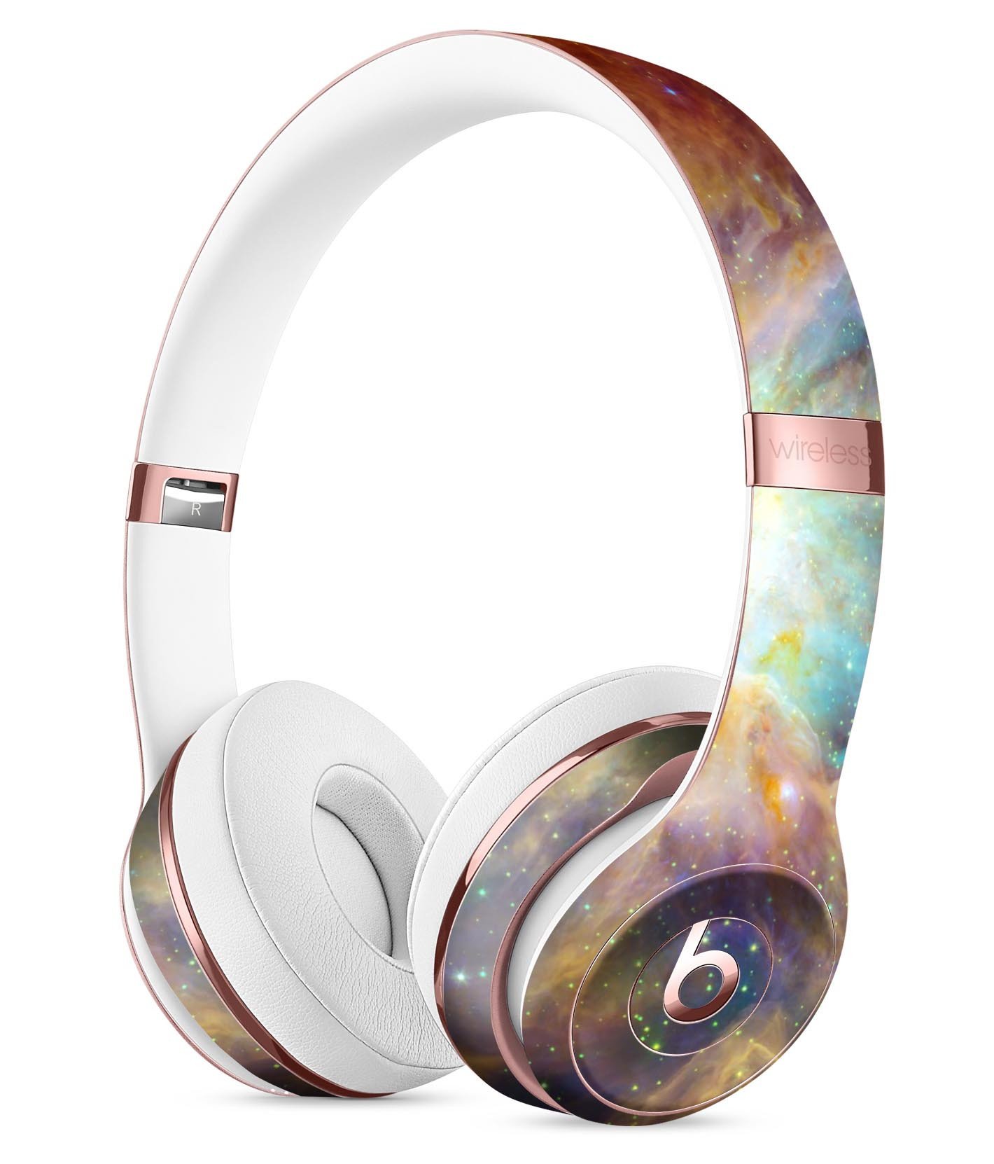 Multi-Colored Clouded Universe Full-Body Skin Kit for Beats by Dre Solo 3 Wireless Headphones, showcasing vibrant colors and unique design.