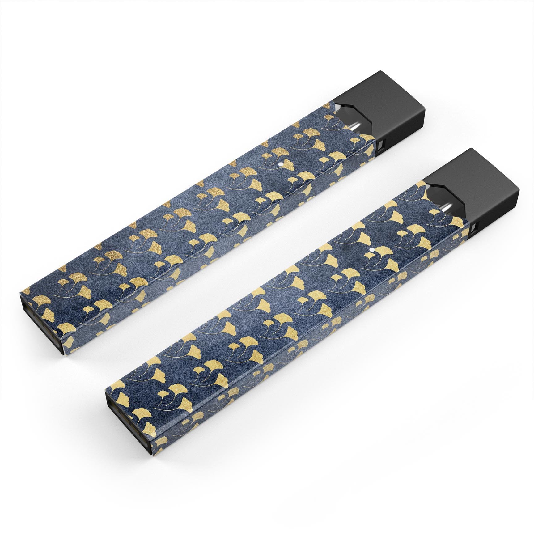 Navy Gold Foil v4 premium decal skin-wrap sticker designed for JUUL vaping device, showcasing a stylish navy and gold design.