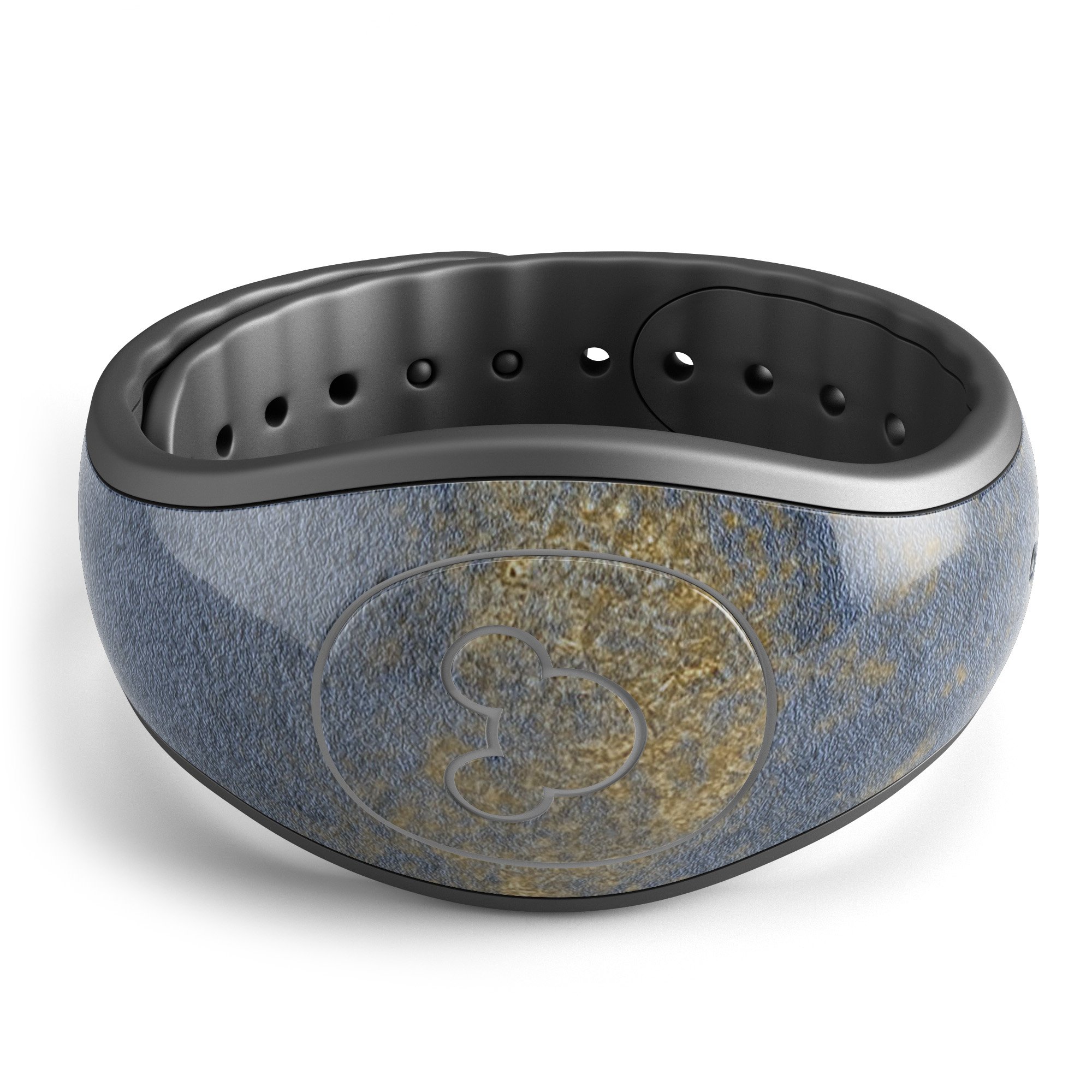 Navy Gold Foil v6 Decal Skin Wrap Kit for Disney Magic Band, showcasing a stylish design with high-quality finish.