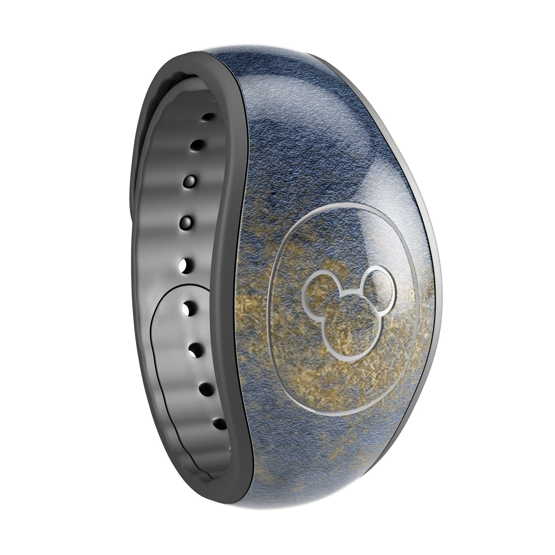 Navy Gold Foil v6 Decal Skin Wrap Kit for Disney Magic Band, showcasing a stylish design with high-quality finish.