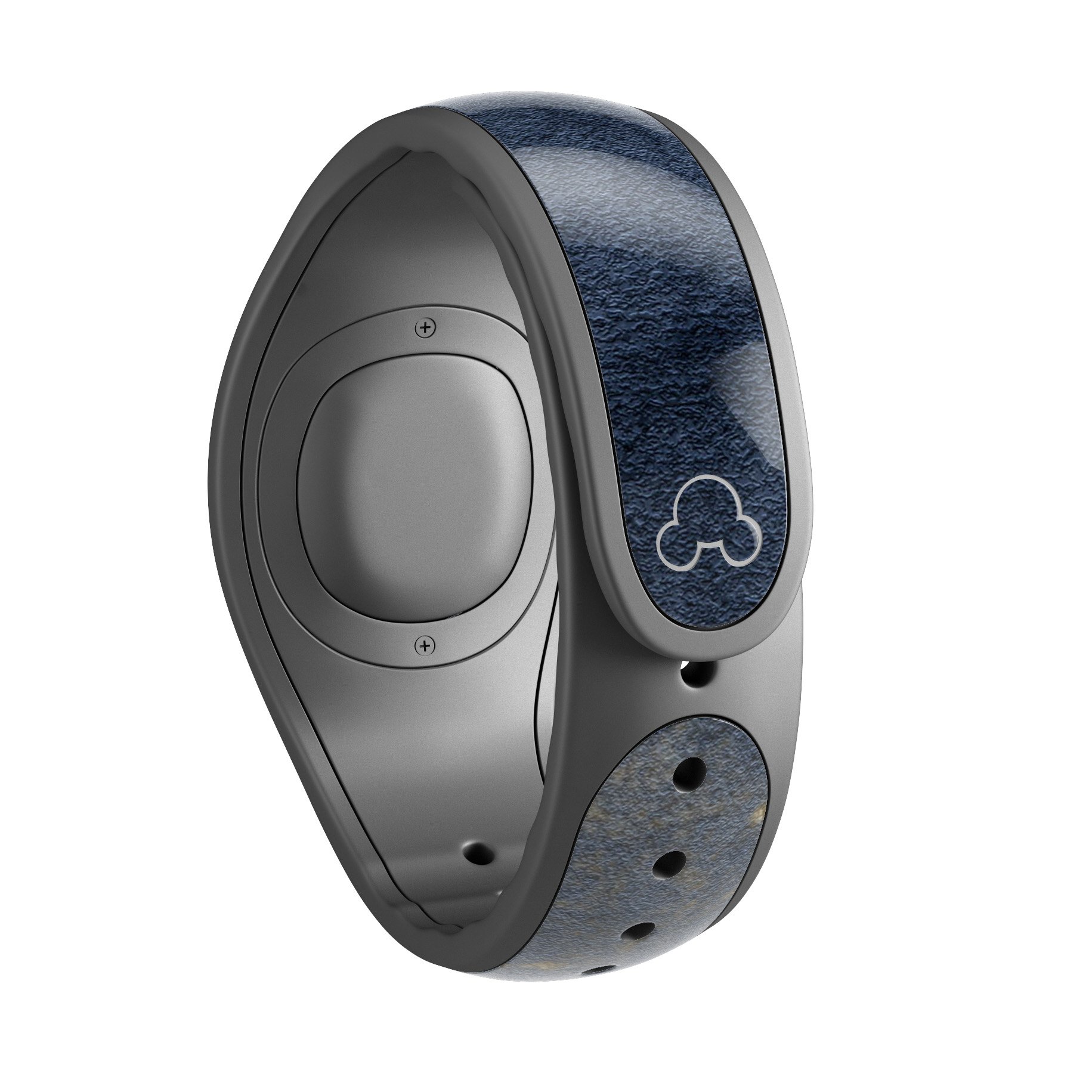 Navy Gold Foil v6 Decal Skin Wrap Kit for Disney Magic Band, showcasing a stylish design with high-quality finish.