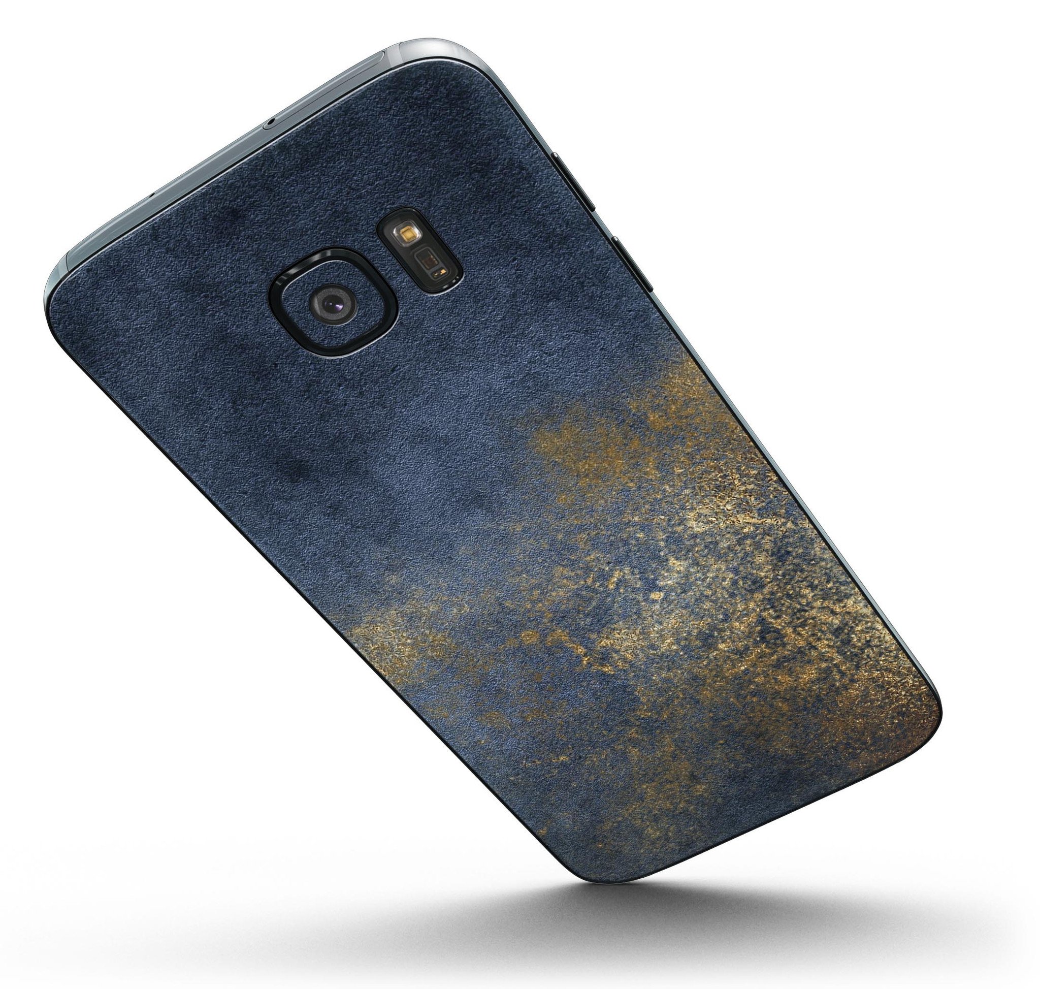 Navy Gold Foil v6 Full Body Skin-Kit for Samsung Galaxy S7, showcasing its stylish design and premium vinyl material.