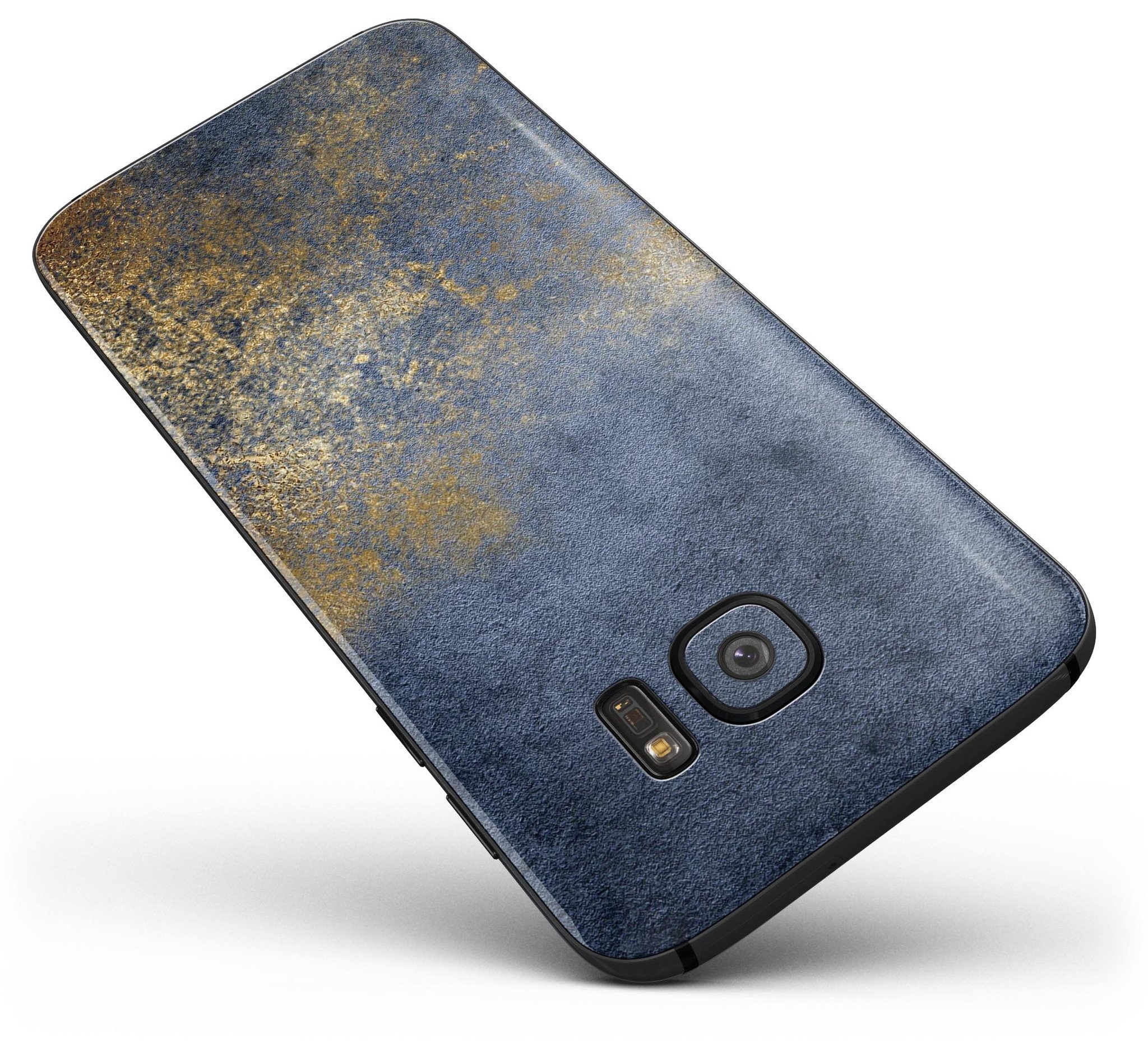 Navy Gold Foil v6 Full Body Skin-Kit for Samsung Galaxy S7, showcasing its stylish design and premium vinyl material.