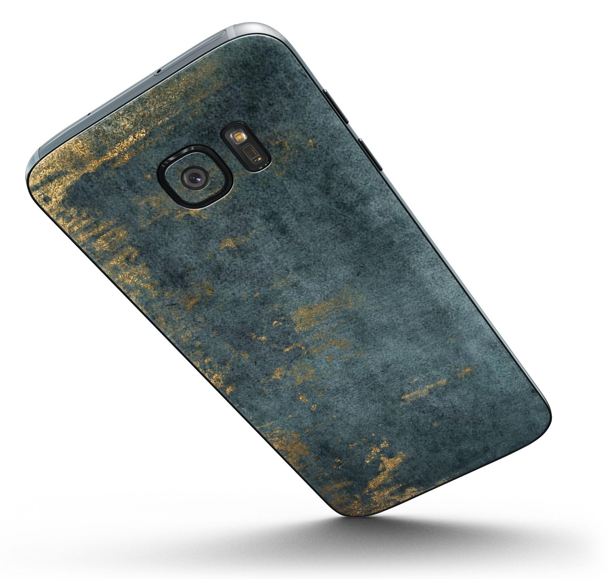 Navy Gold Foil v7 Full Body Skin-Kit for Samsung Galaxy S7 and S7 Edge, showcasing premium vinyl design.