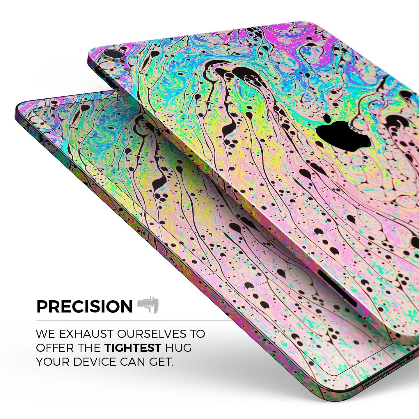 Neon Color Fusion V3 Full Body Skin Decal for Apple iPad Pro showcasing vibrant colors and sleek design.