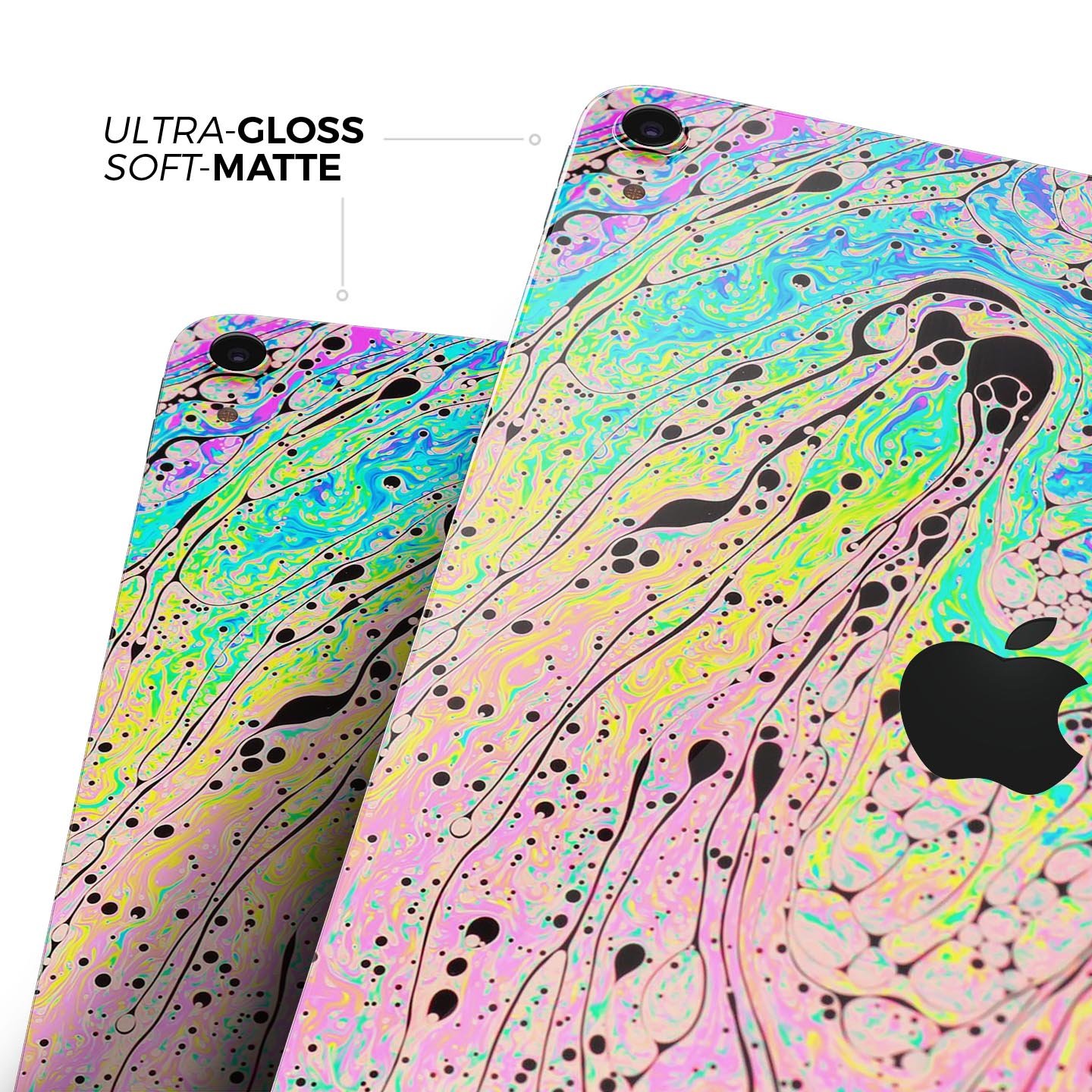 Neon Color Fusion V3 Full Body Skin Decal for Apple iPad Pro showcasing vibrant colors and sleek design.