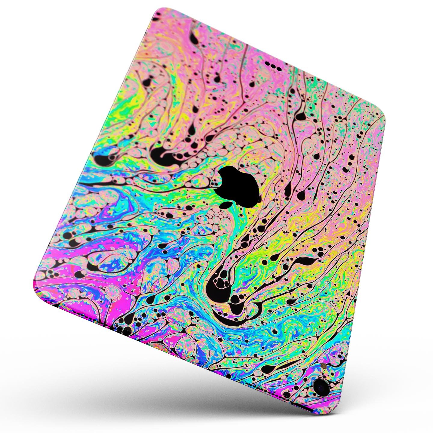 Neon Color Fusion V3 Full Body Skin Decal for Apple iPad Pro showcasing vibrant colors and sleek design.