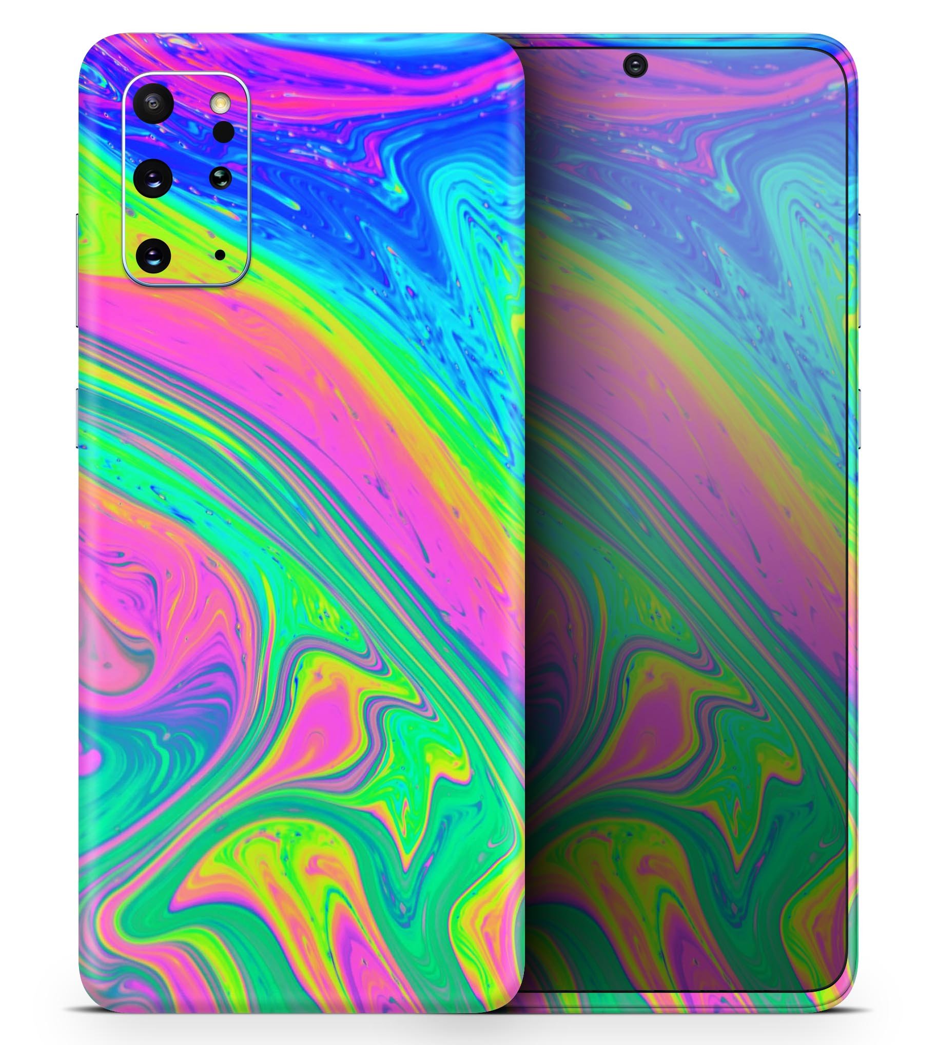 Neon Color Fusion V3 Skin-Kit for Samsung Galaxy S20 showcasing vibrant colors and sleek design.