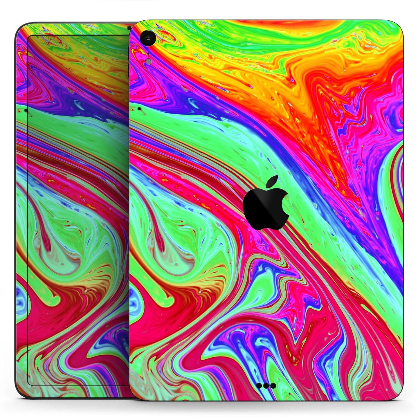 Neon Color Fusion V8 skin decal for Apple iPad Pro, showcasing vibrant colors and sleek design.