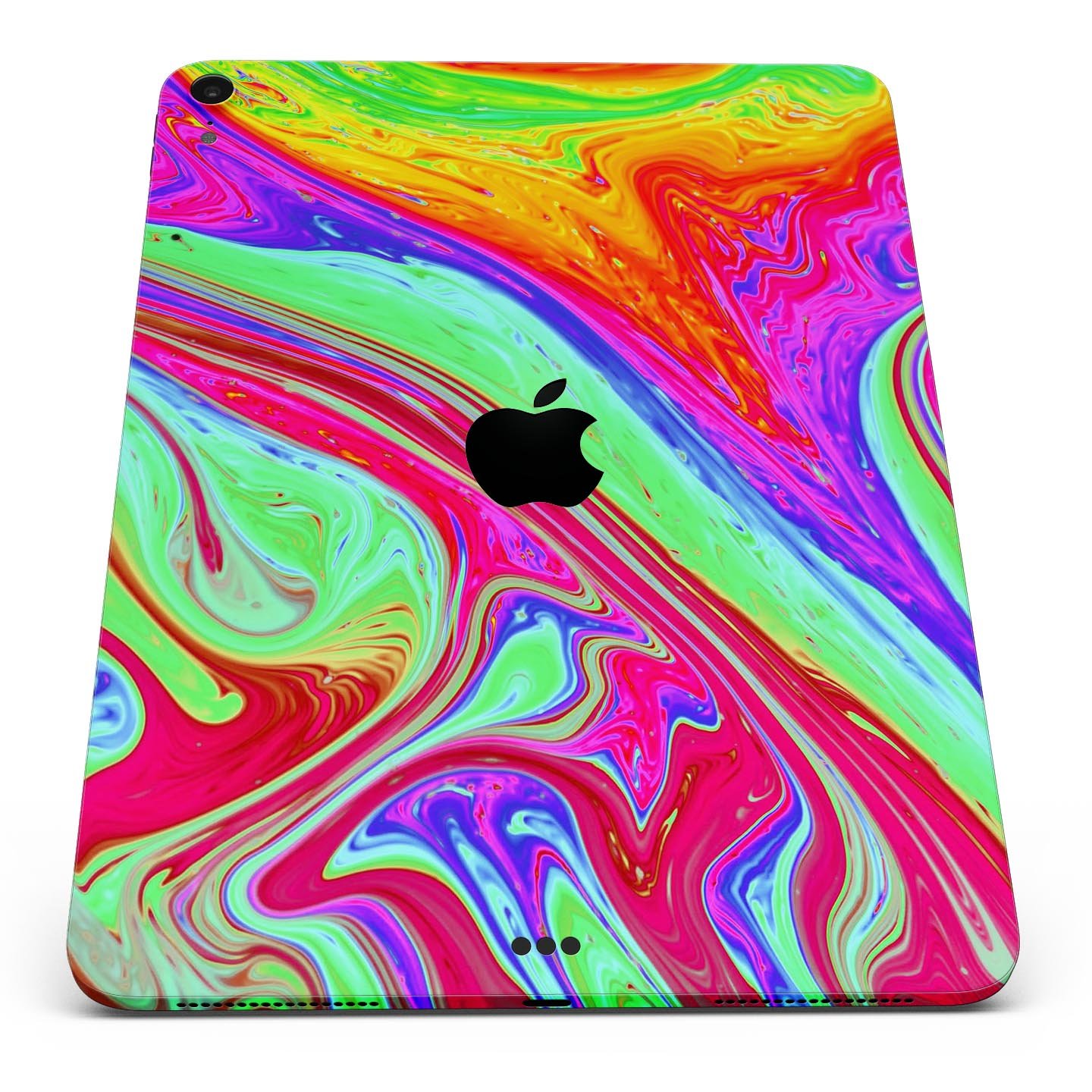 Neon Color Fusion V8 skin decal for Apple iPad Pro, showcasing vibrant colors and sleek design.