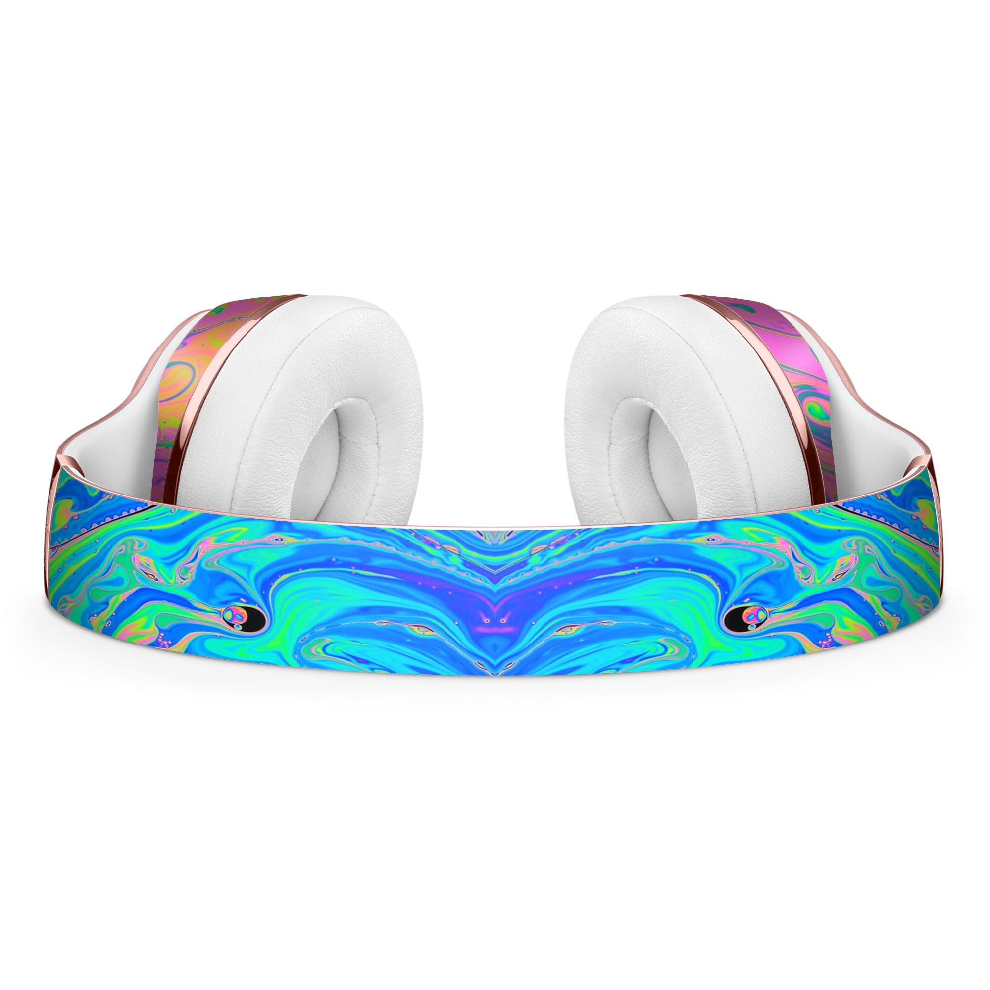 Neon Color Swirls Full-Body Skin Kit for Beats by Dre Solo 3, showcasing vibrant colors and sleek design.