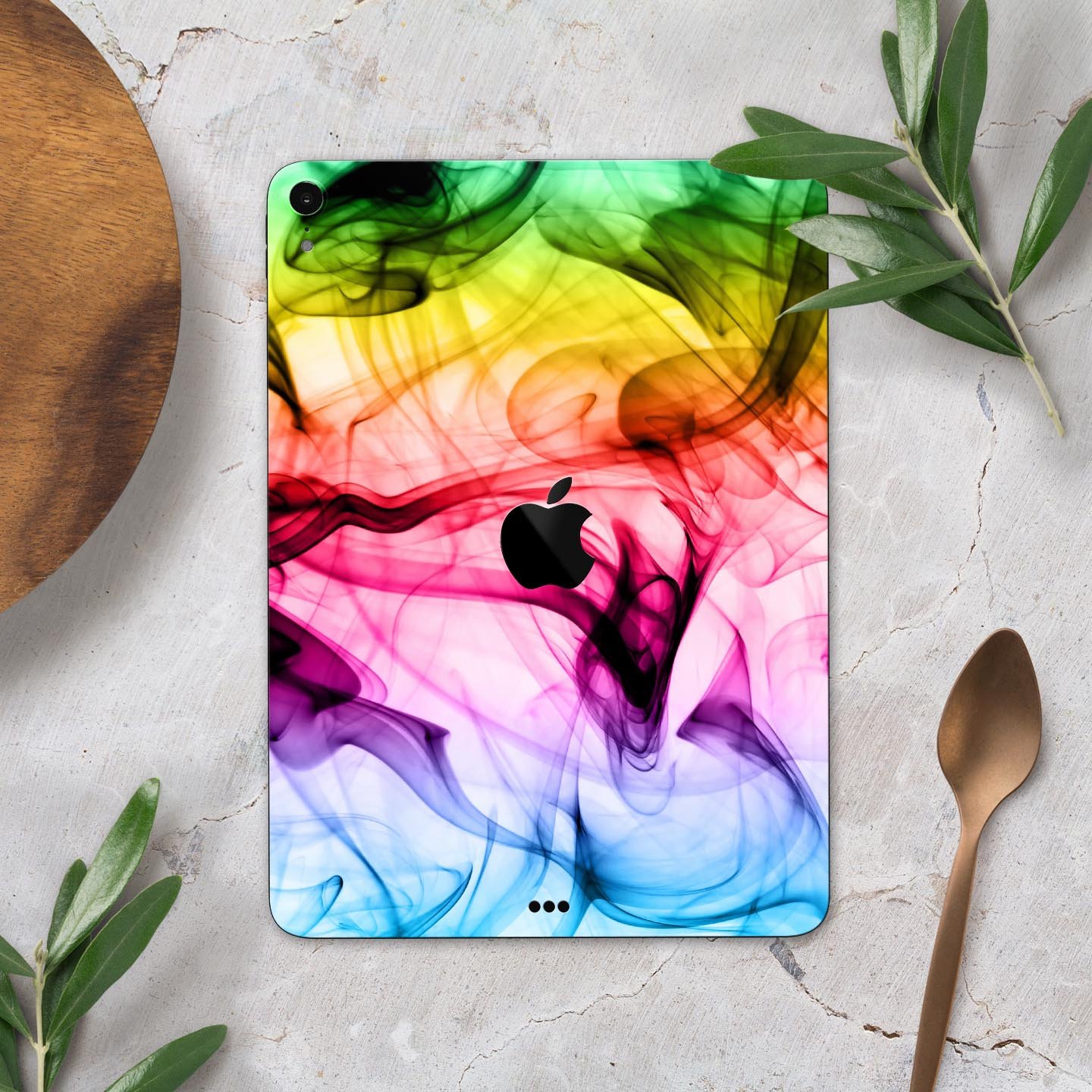 Neon Glowing Fumes skin decal for Apple iPad Pro, showcasing vibrant colors and a sleek design.