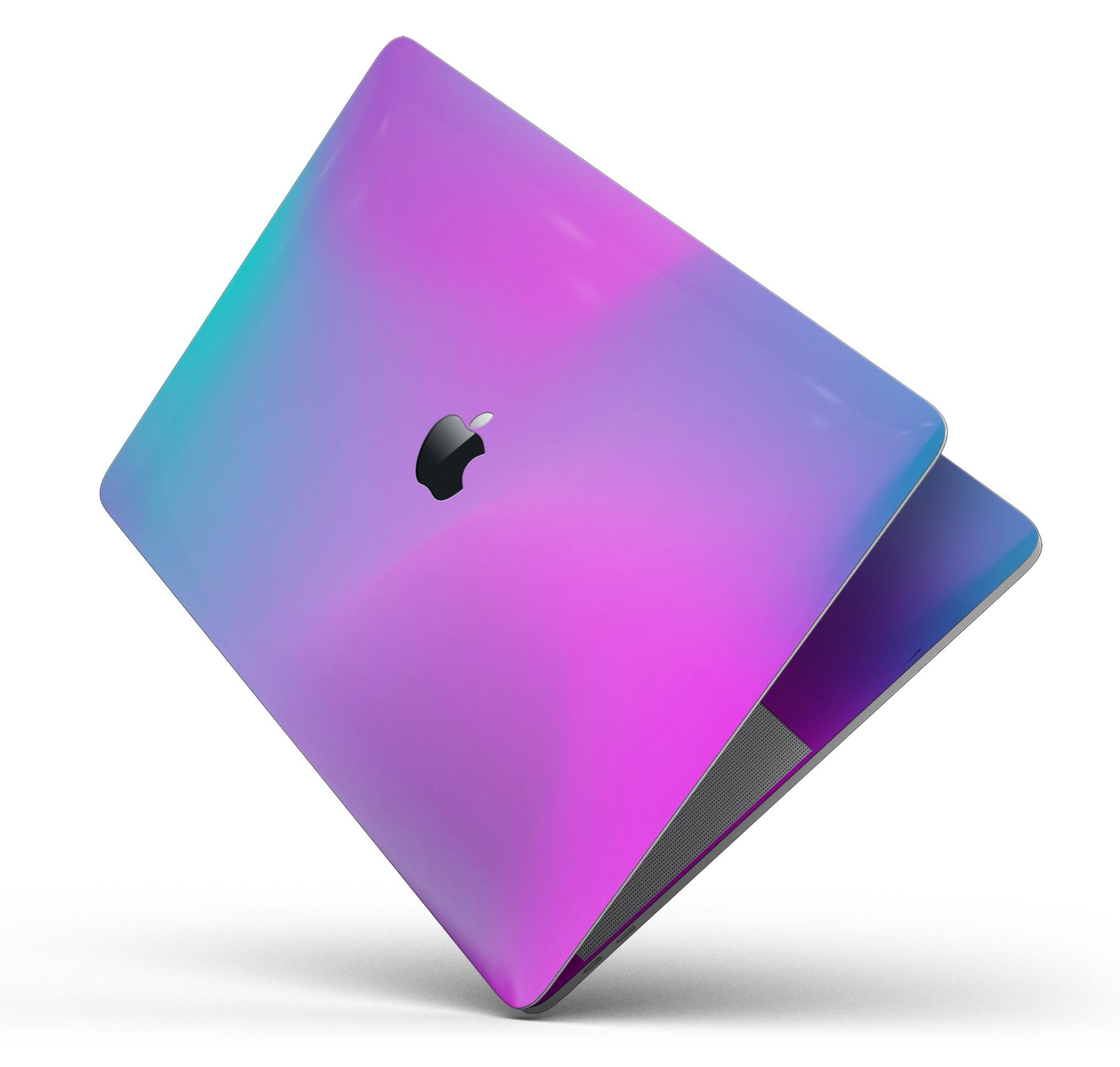 Neon Holographic V1 skin decal wrap kit for Apple MacBook, showcasing vibrant holographic design and premium vinyl material.