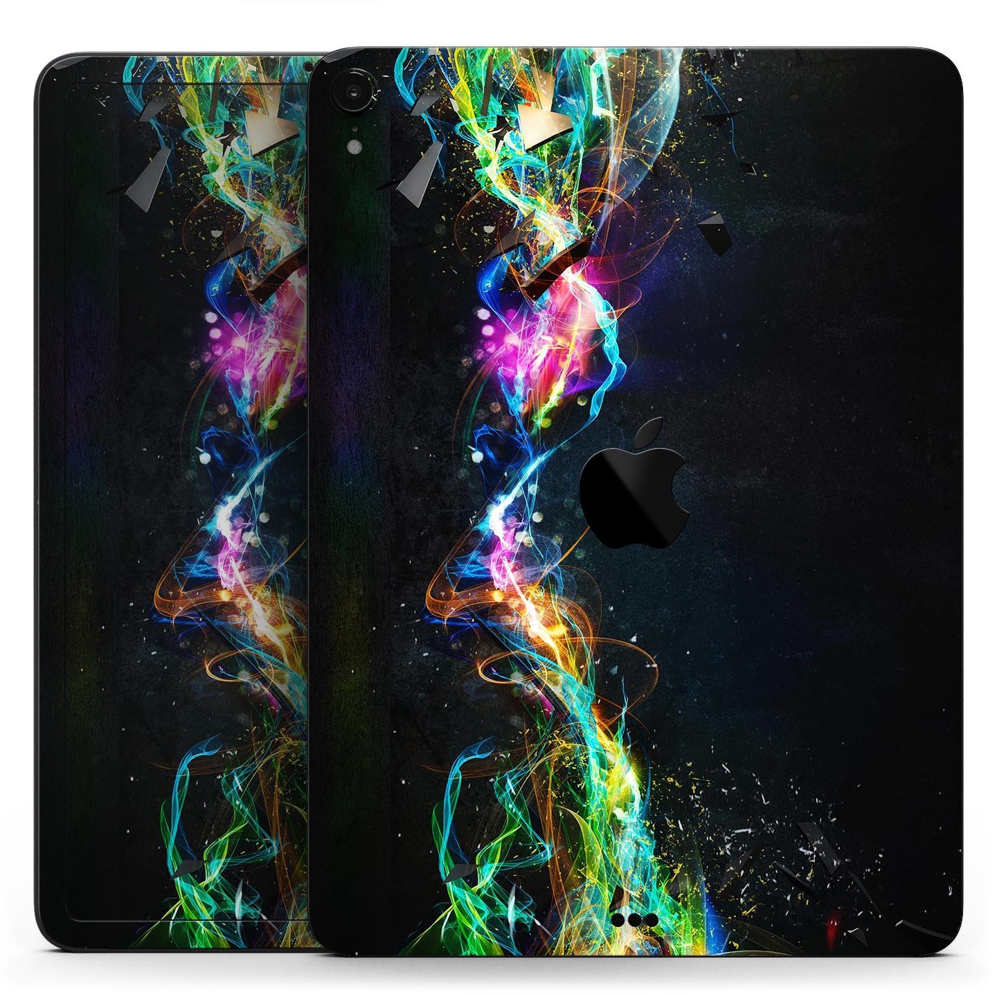 Neon Motion Lights skin decal for Apple iPad Pro, showcasing vibrant colors and ultra-thin design for protection.