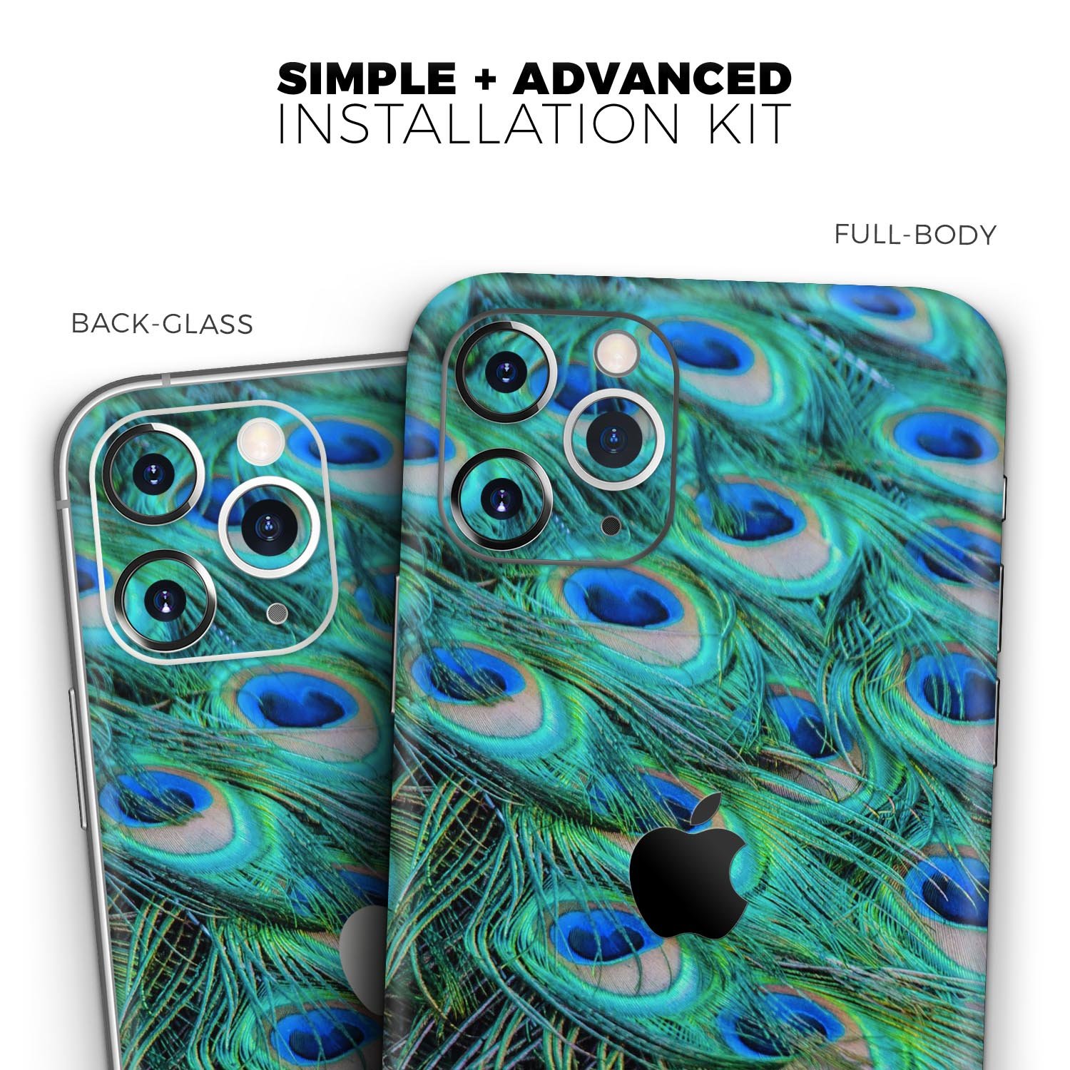 Neon Multiple Peacock skin for Apple iPhone 14, showcasing vibrant colors and a sleek design.