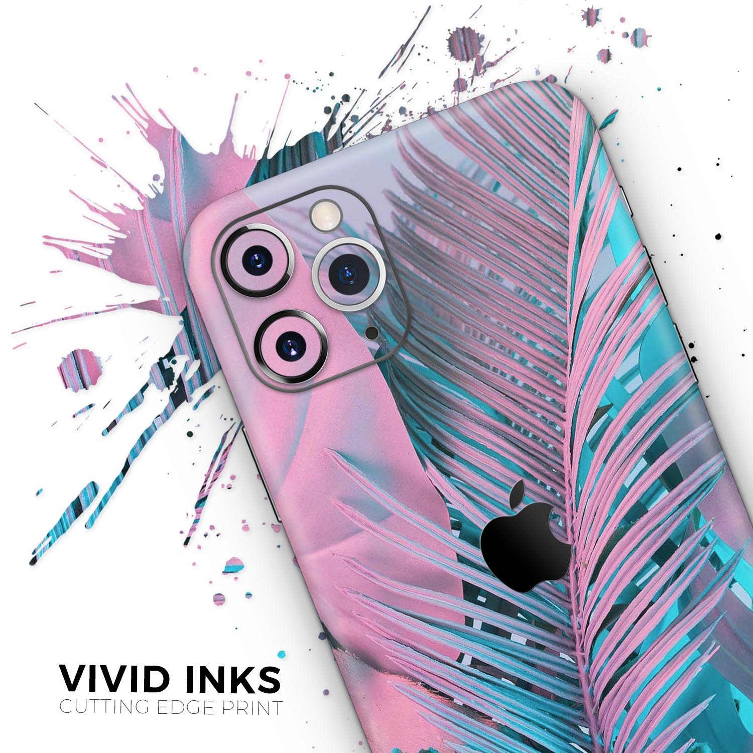 Neon Retro Paint Forest V1 skin for Apple iPhone, showcasing vibrant colors and sleek design.