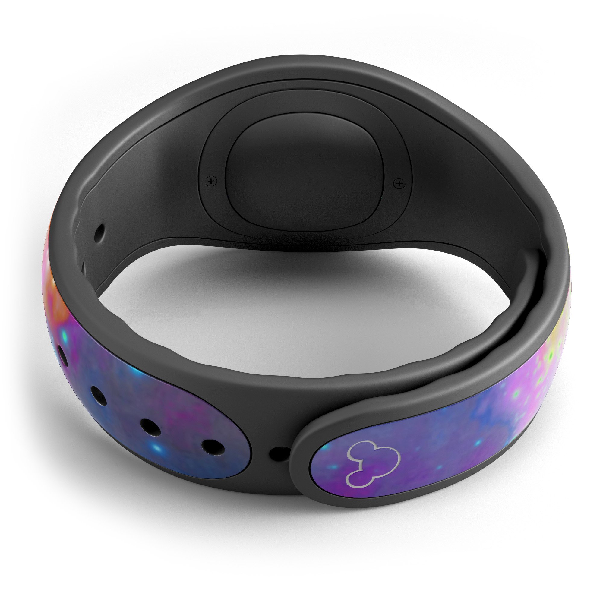 Neon Splatter Universe decal skin wrap kit for Disney Magic Band, showcasing vibrant colors and unique design.