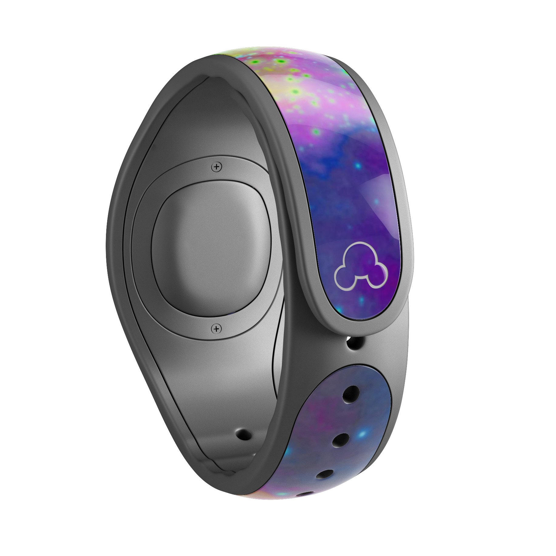 Neon Splatter Universe decal skin wrap kit for Disney Magic Band, showcasing vibrant colors and unique design.