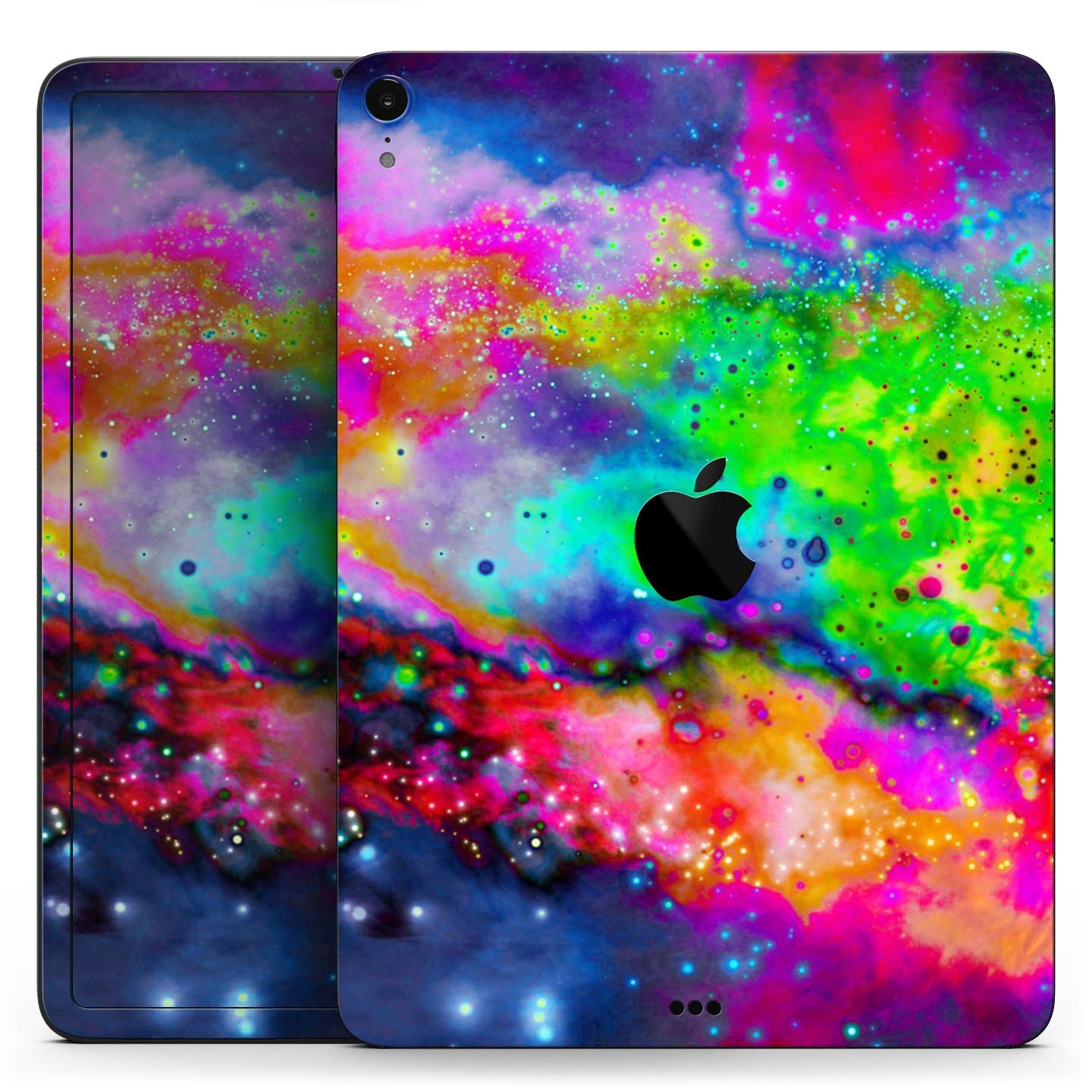 Neon Splatter Universe full body skin decal for Apple iPad Pro, showcasing vibrant colors and unique splatter design.