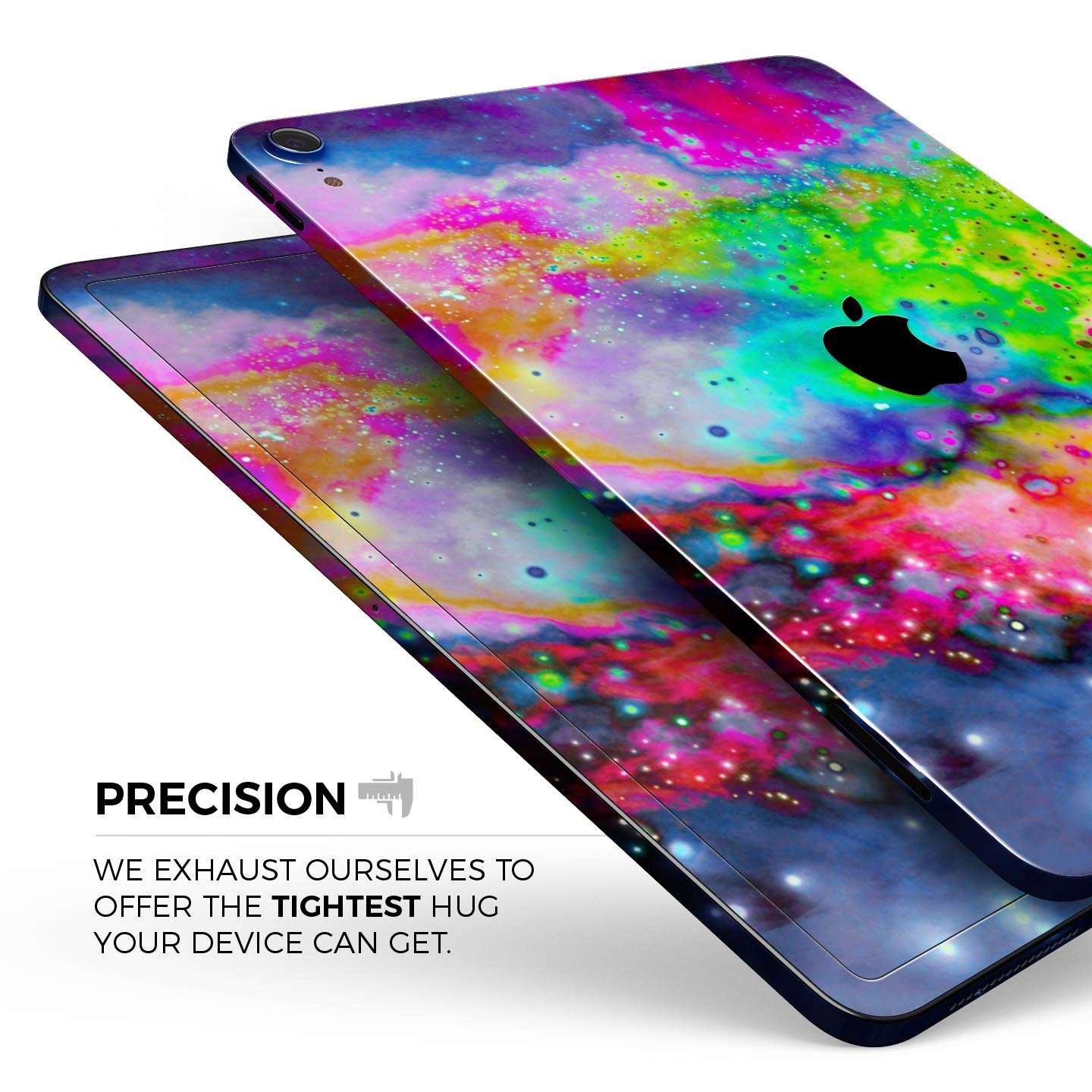 Neon Splatter Universe full body skin decal for Apple iPad Pro, showcasing vibrant colors and unique splatter design.