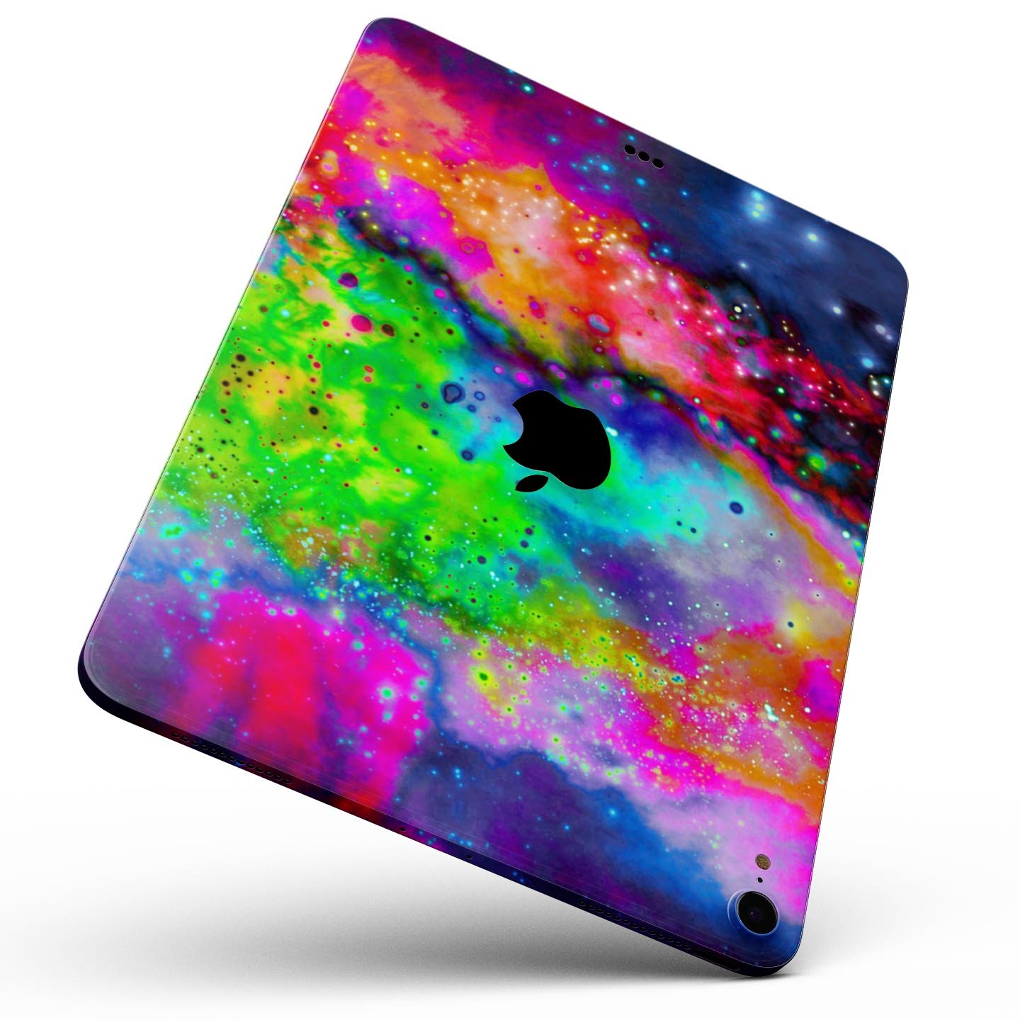 Neon Splatter Universe full body skin decal for Apple iPad Pro, showcasing vibrant colors and unique splatter design.