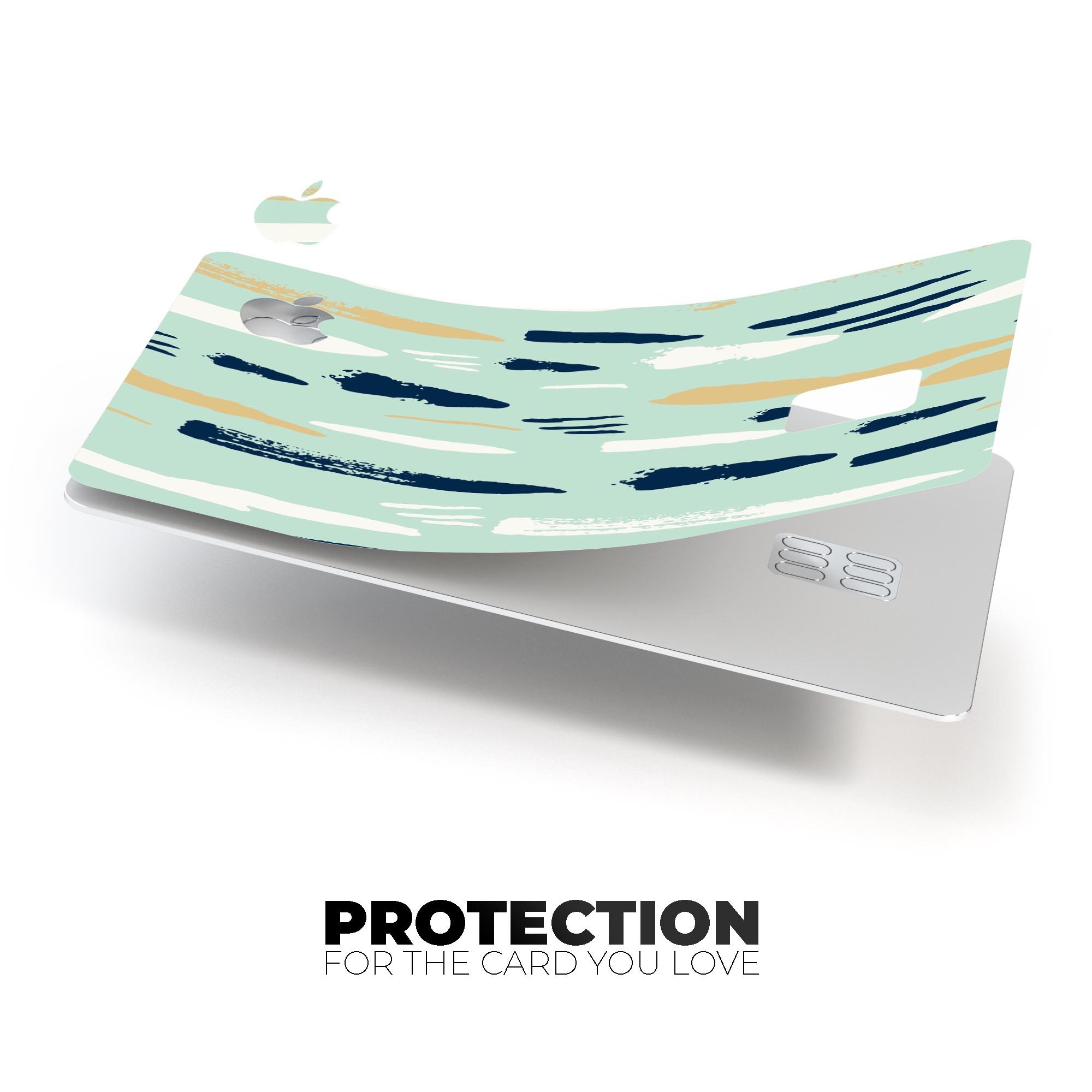 Neutral Brush Strokes Premium Protective Decal Skin-Kit for Apple Card, showcasing its stylish design and high-quality finish.