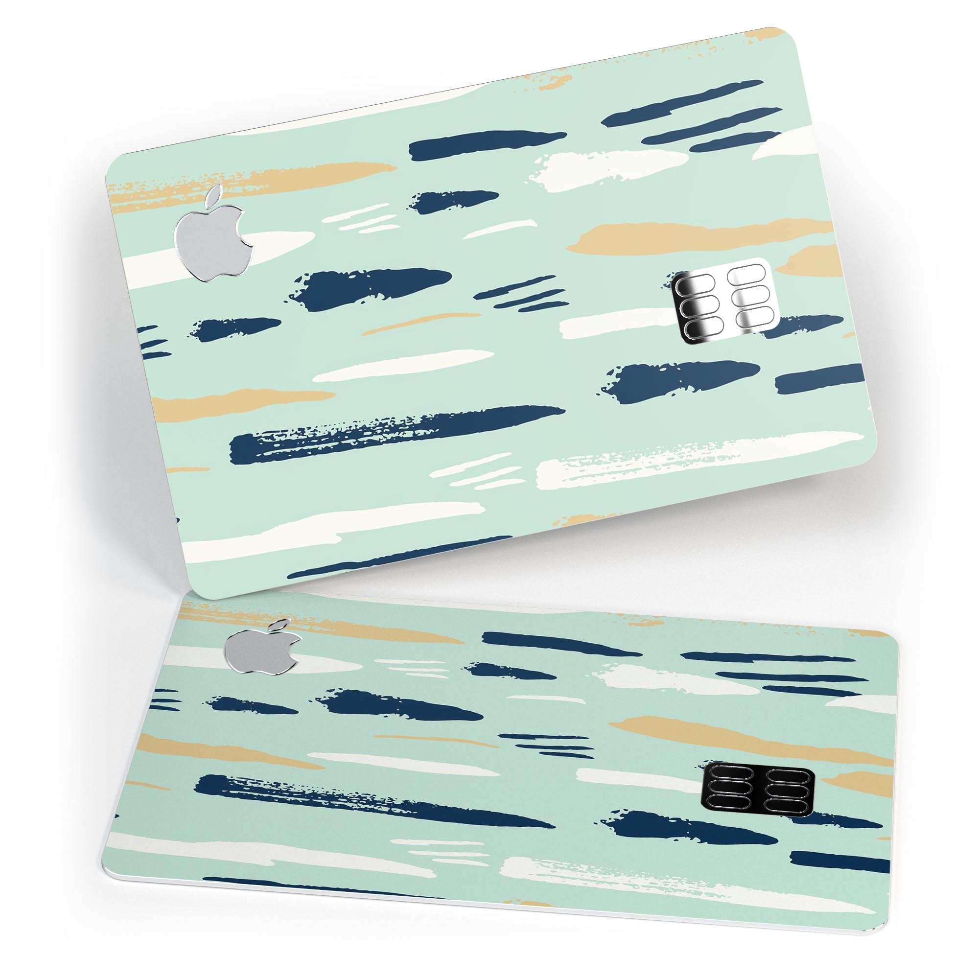 Neutral Brush Strokes Premium Protective Decal Skin-Kit for Apple Card, showcasing its stylish design and high-quality finish.