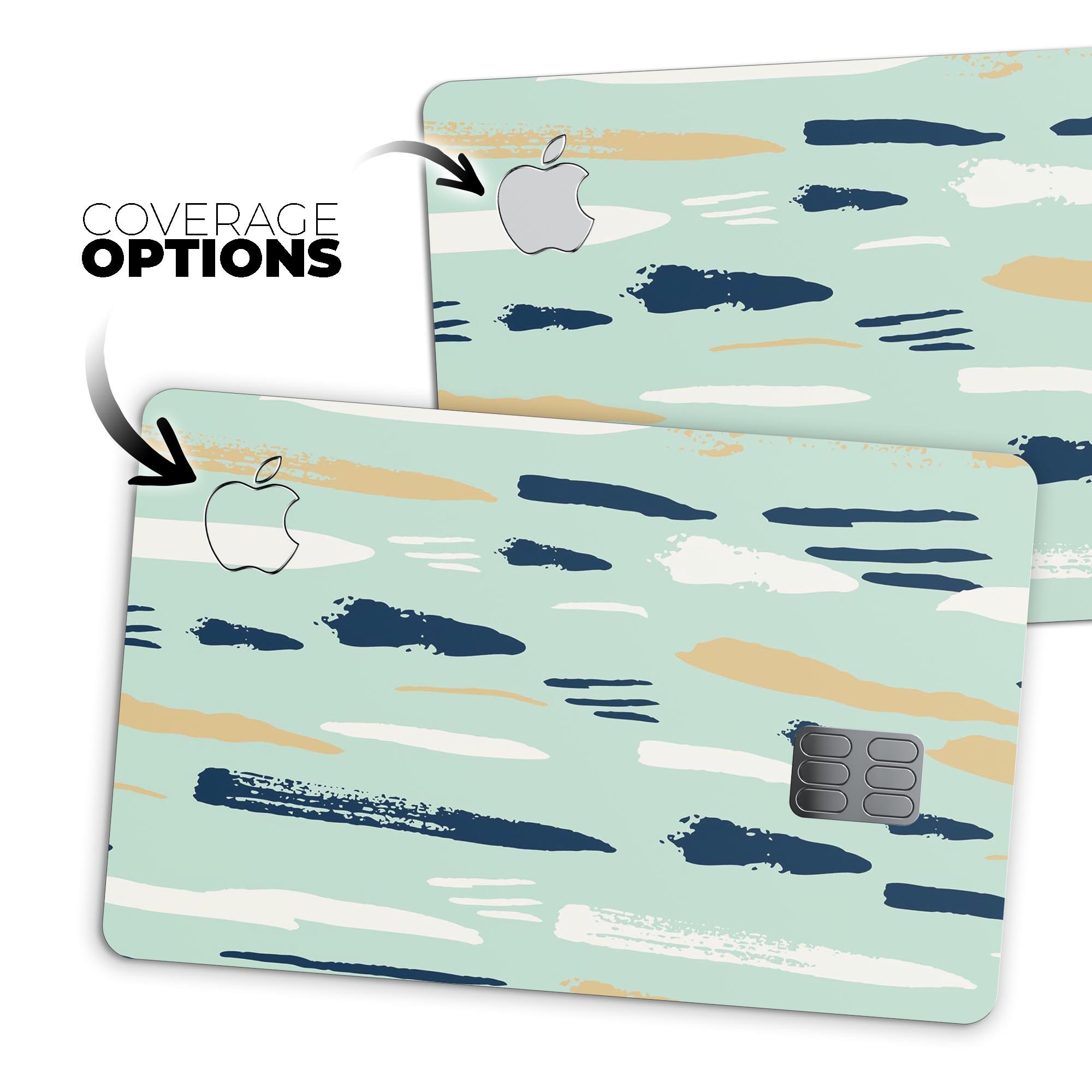 Neutral Brush Strokes Premium Protective Decal Skin-Kit for Apple Card, showcasing its stylish design and high-quality finish.