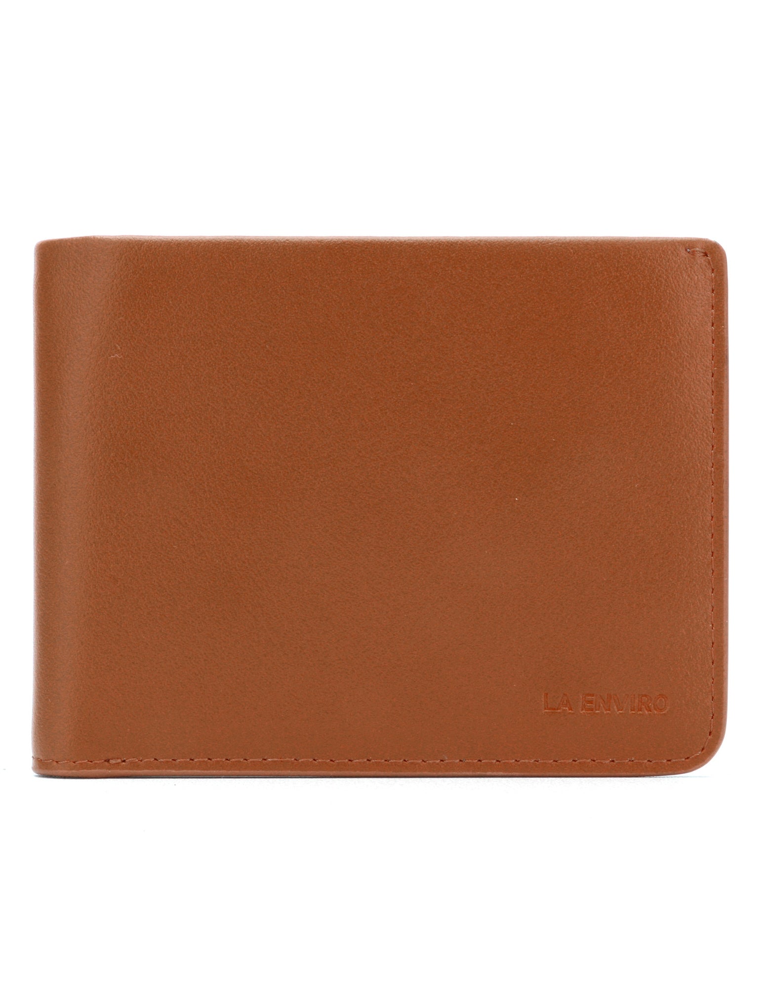 NEWTOWN Wallet in Tan made from premium vegan leather, featuring multiple card slots, a hidden coin pouch, and a sleek minimalist design.