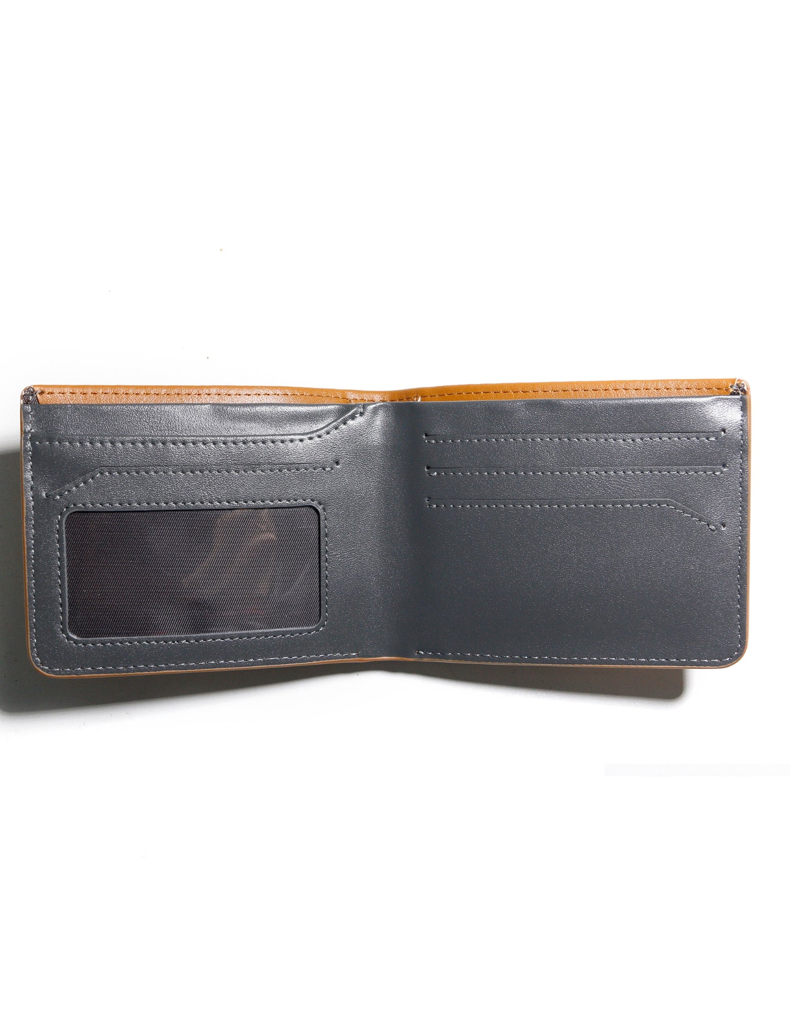 NEWTOWN Wallet in Tan made from premium vegan leather, featuring multiple card slots, a hidden coin pouch, and a sleek minimalist design.