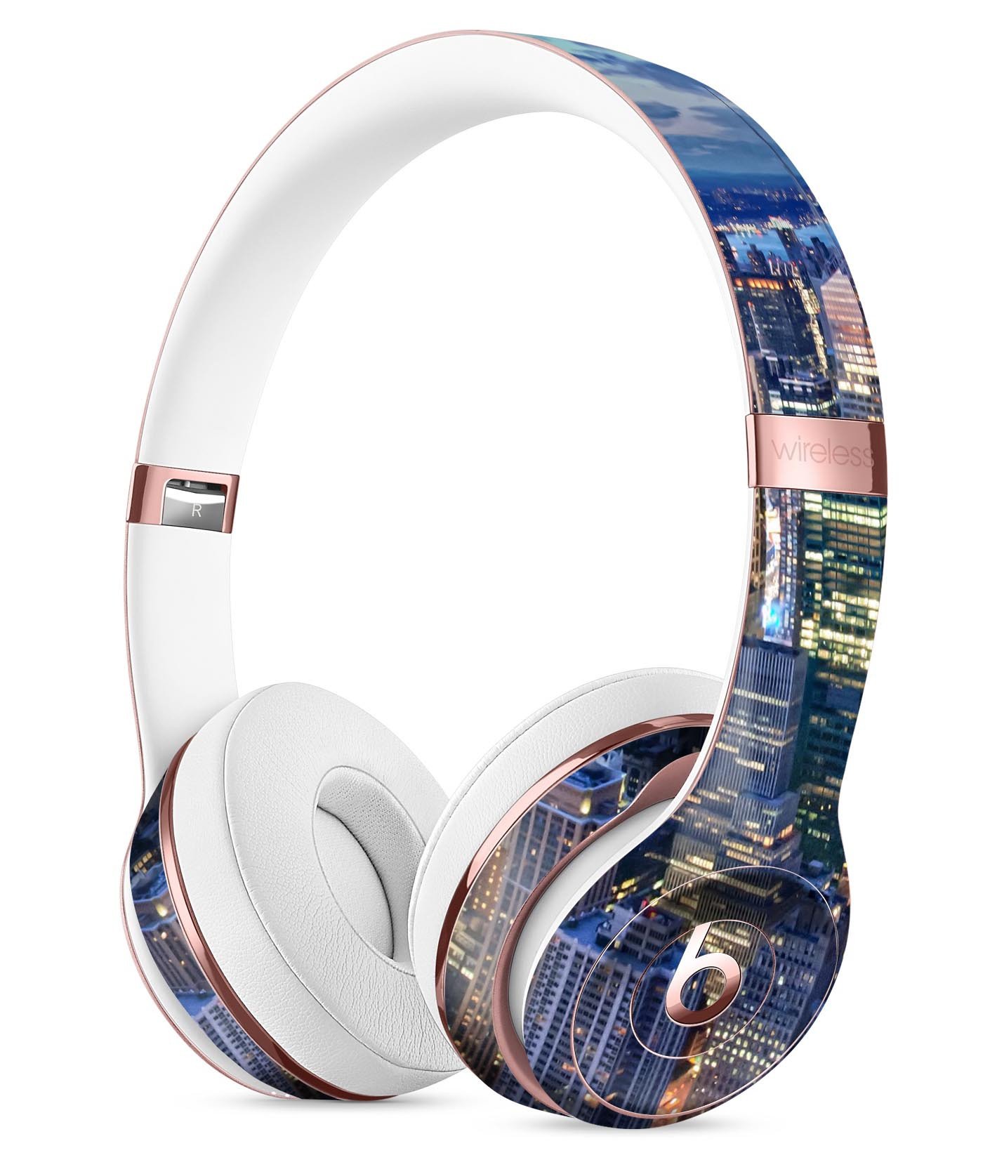 Night Aerial NYC Full-Body Skin Kit for Beats by Dre Solo 3, showcasing vibrant design and premium vinyl material.