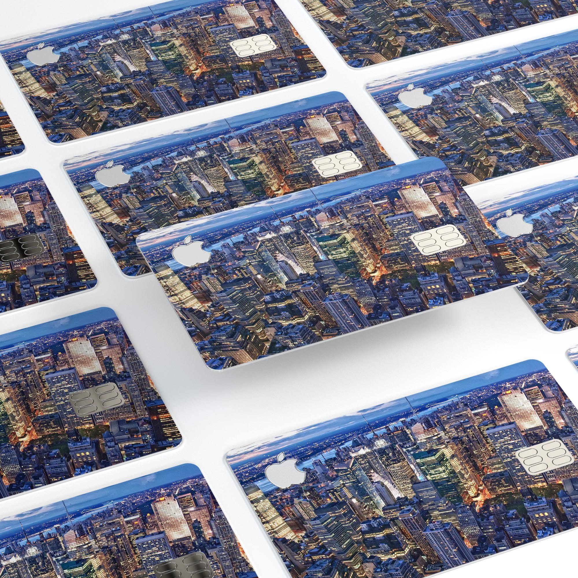 Night Aerial NYC Premium Protective Decal Skin-Kit for Apple Card, showcasing its sleek design and high-quality finish.