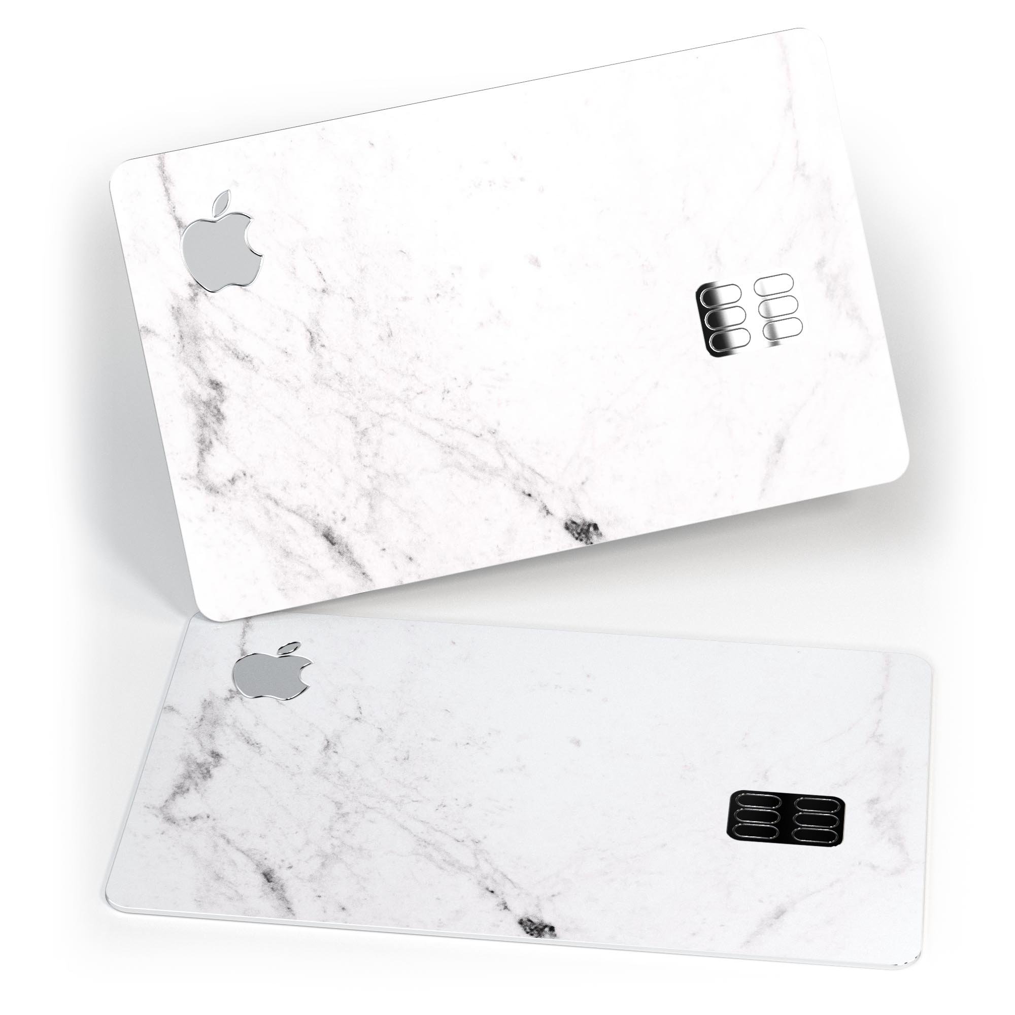 Neutral Gray and White Marble Surface decal for Apple Card, showcasing its elegant design and premium quality.