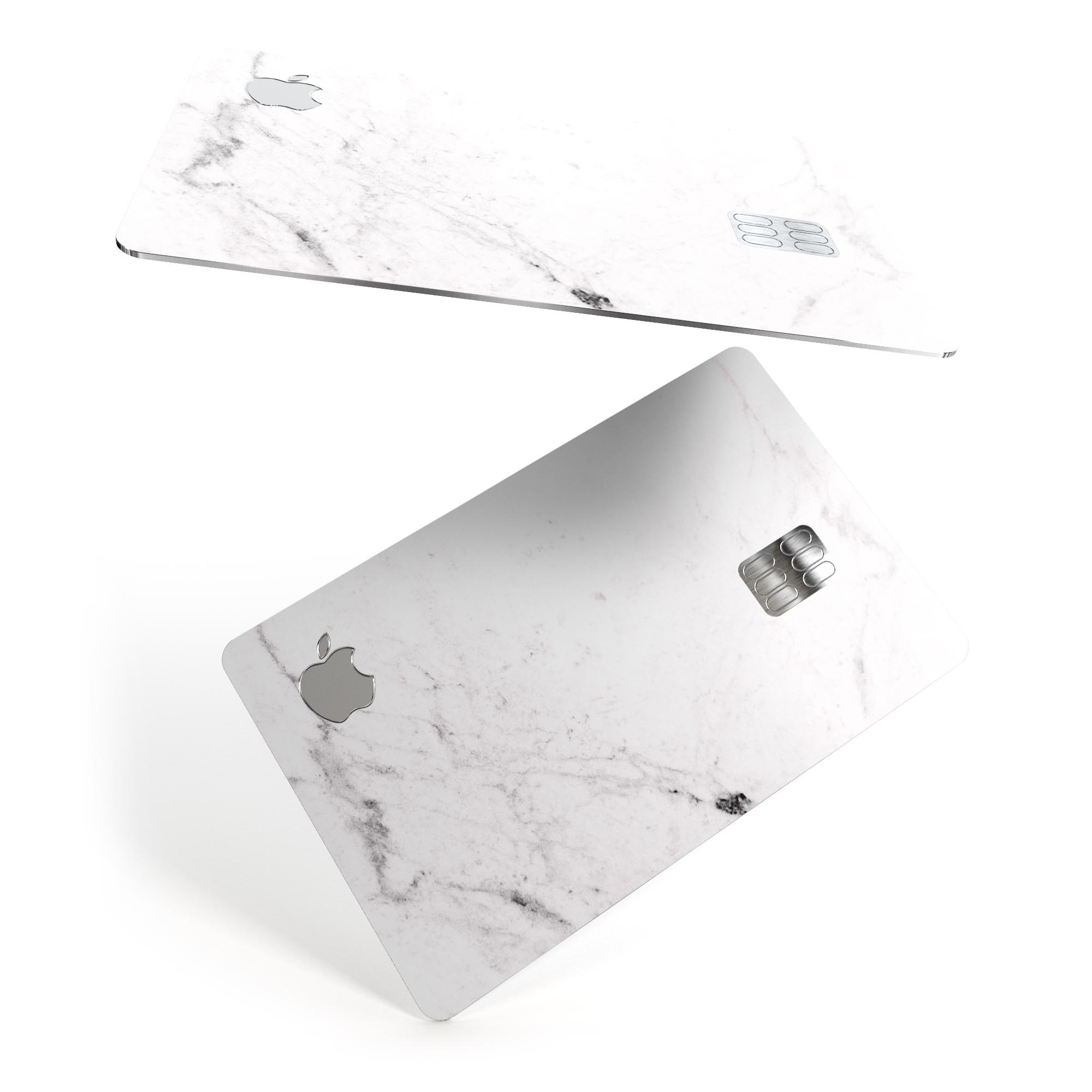 Neutral Gray and White Marble Surface decal for Apple Card, showcasing its elegant design and premium quality.