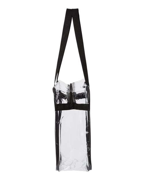 OAD Clear Tote with Zippered Top featuring transparent design and double zipper pull, ideal for stadium events.