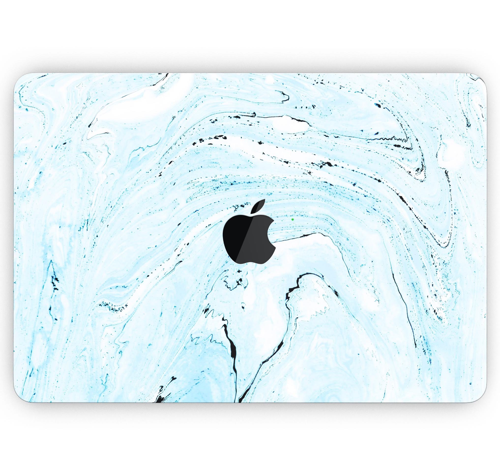 Ocean Blue Textured Marble Skin Decal Wrap Kit for MacBook, showcasing a stylish design with a textured finish.