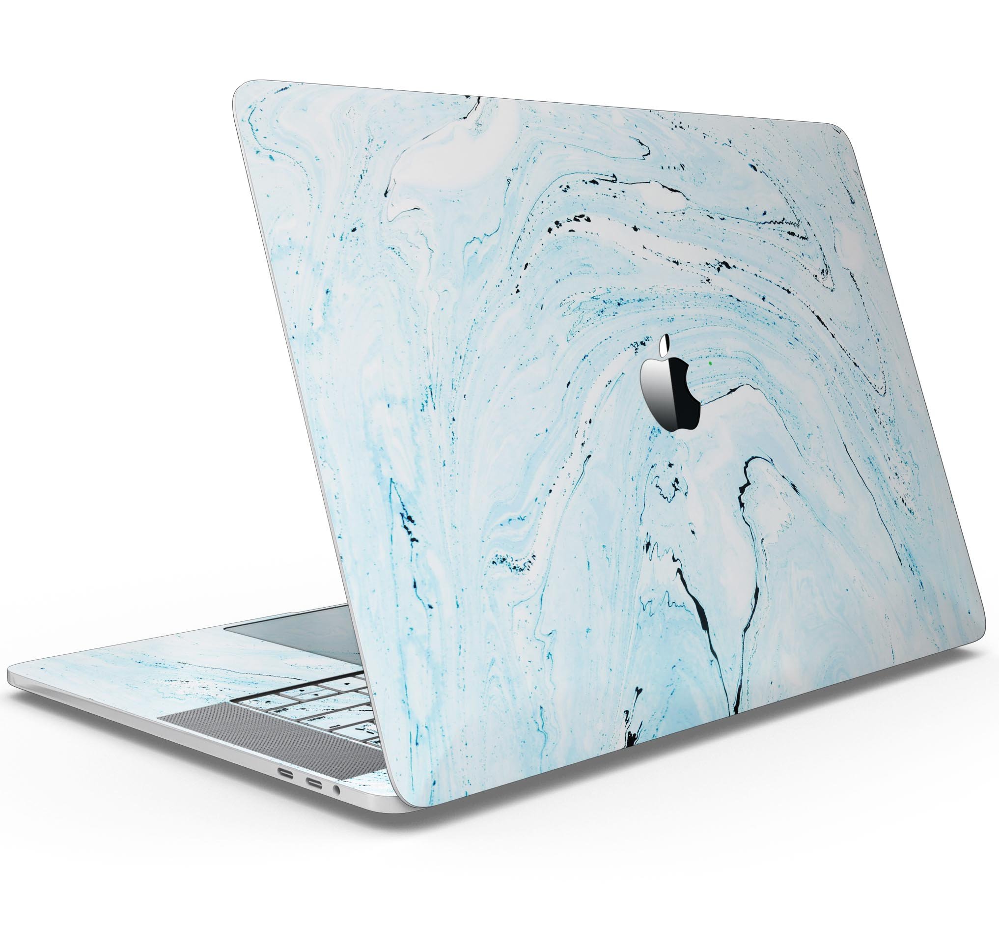 Ocean Blue Textured Marble Skin Decal Wrap Kit for MacBook, showcasing a stylish design with a textured finish.