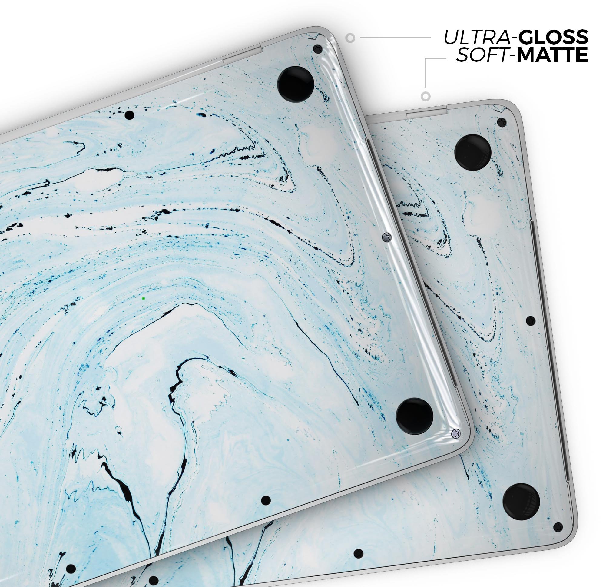 Ocean Blue Textured Marble Skin Decal Wrap Kit for MacBook, showcasing a stylish design with a textured finish.